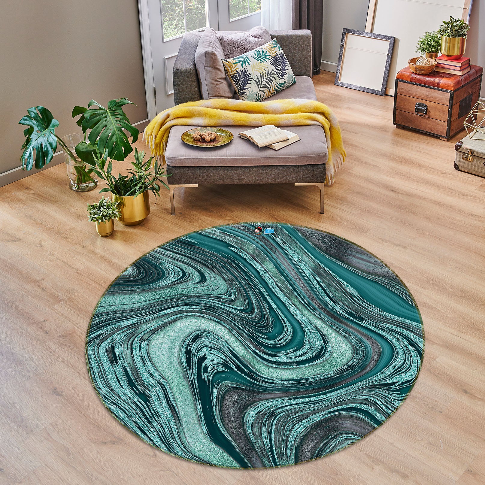 3D Green Texture 83072 Andrea haase Rug Round Non Slip Rug Mat