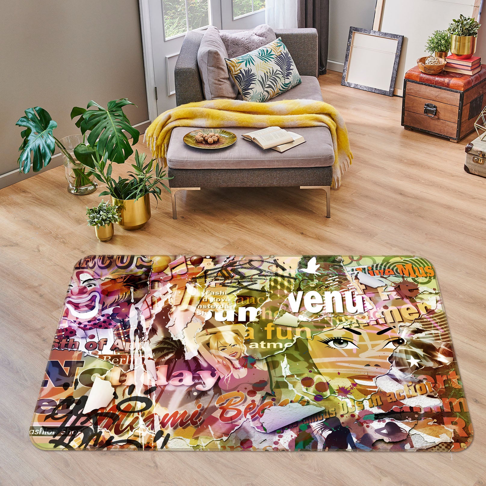 3D Letter Pattern 35222 Non Slip Rug Mat