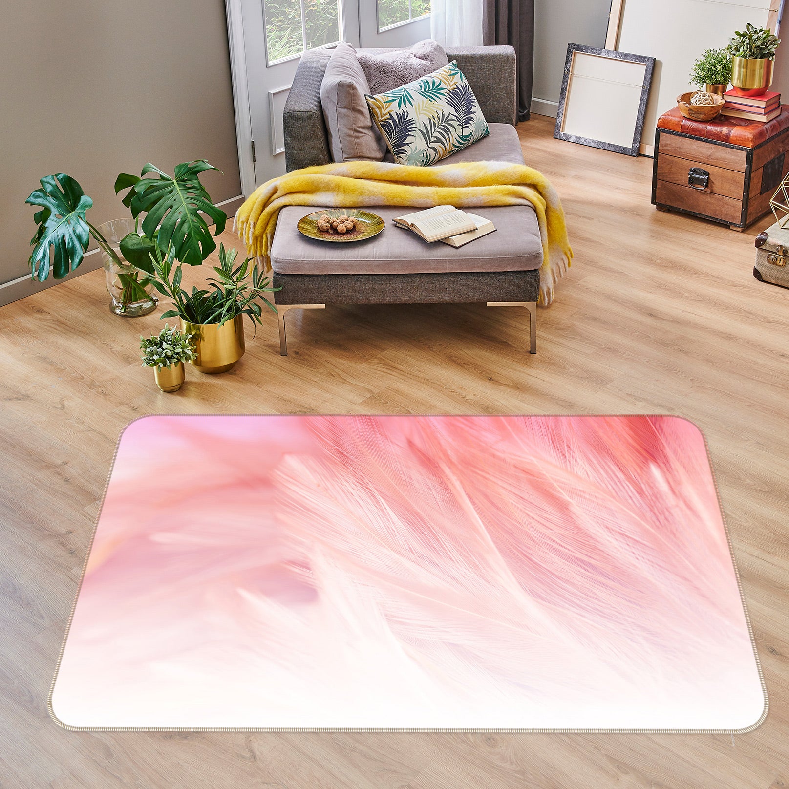 3D Pink Pattern 30051 Non Slip Rug Mat