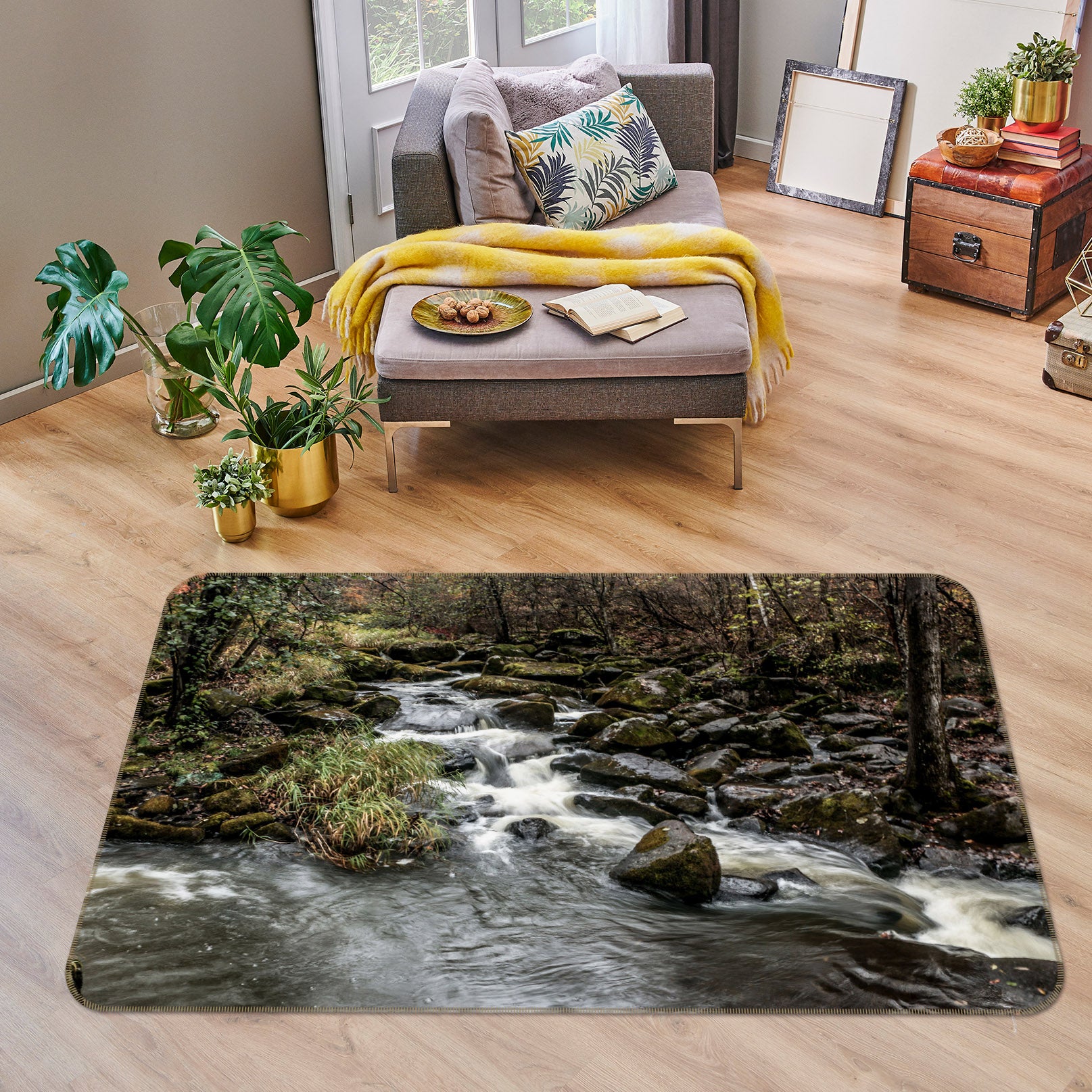 3D Running Water 27098 Non Slip Rug Mat