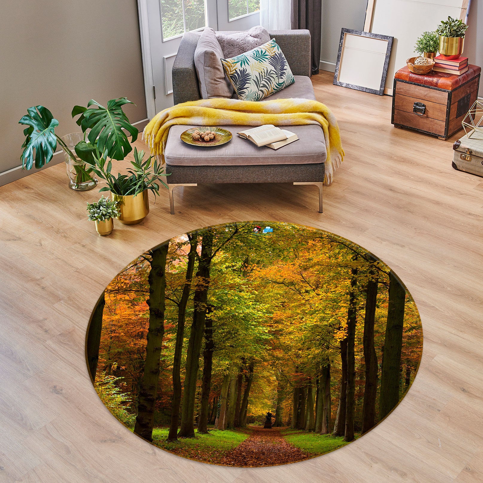 3D Forest 80292 Round Non Slip Rug Mat