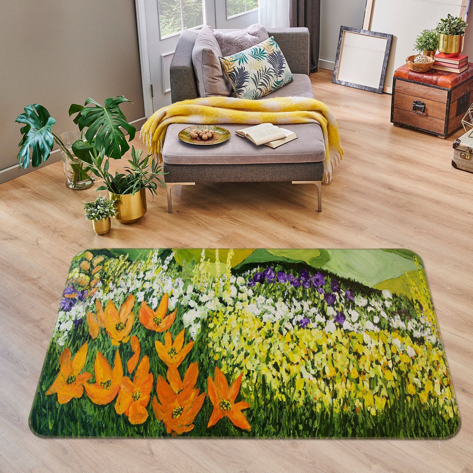 3D Bright Flowers 1080 Allan P. Friedlander Rug Non Slip Rug Mat Mat AJ Creativity Home 