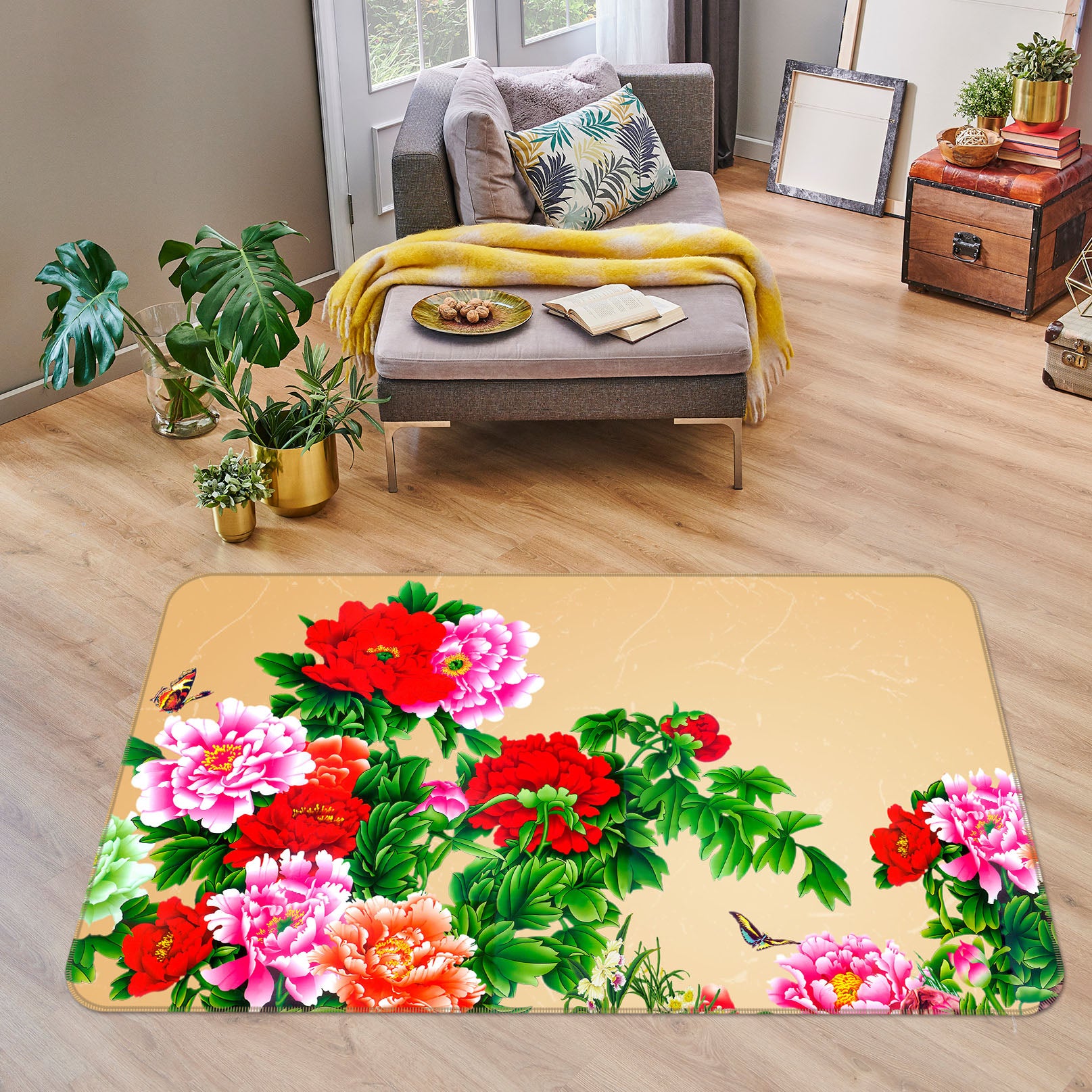 3D Flower 31117 Non Slip Rug Mat