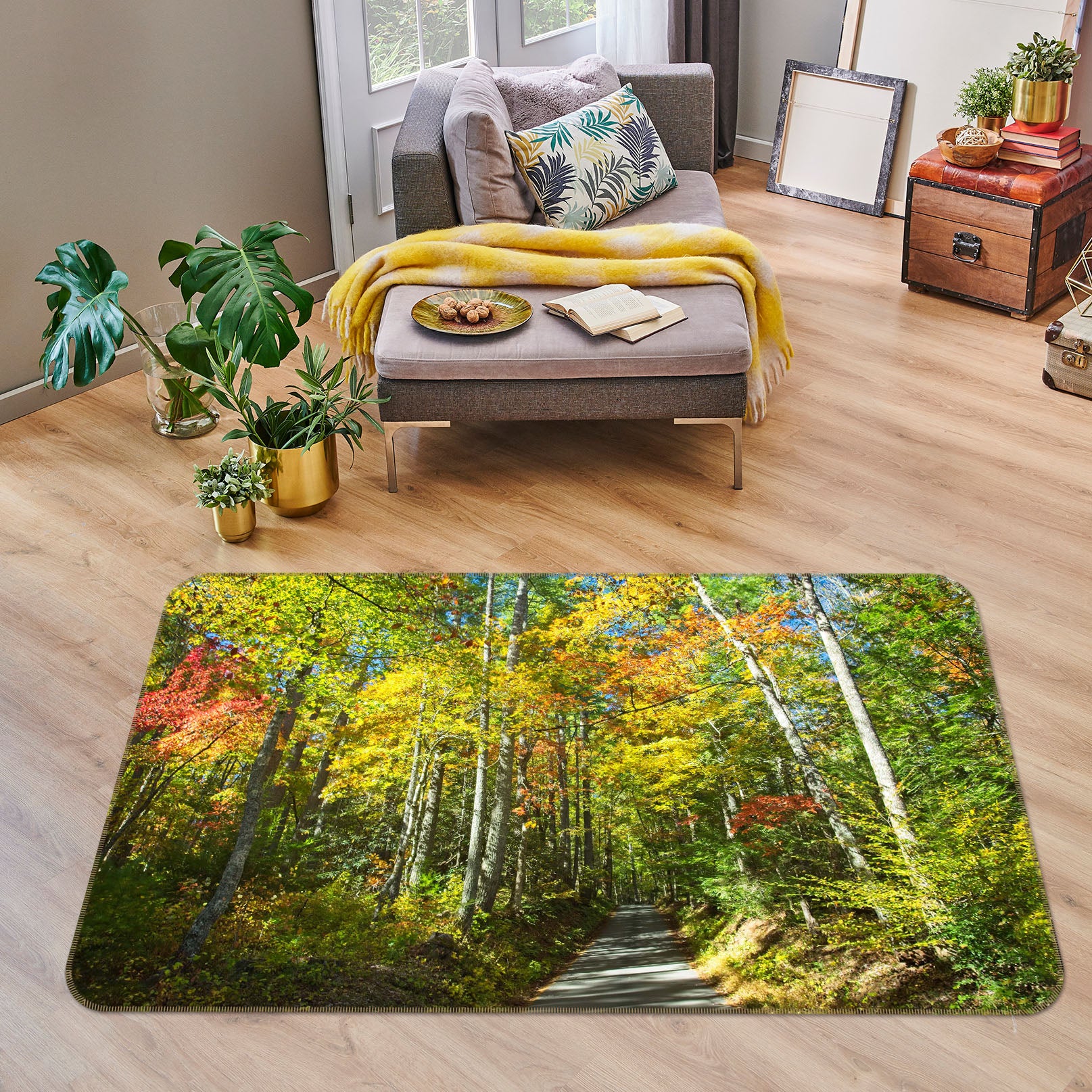 3D Forest Path 84068 Kathy Barefield Rug Non Slip Rug Mat