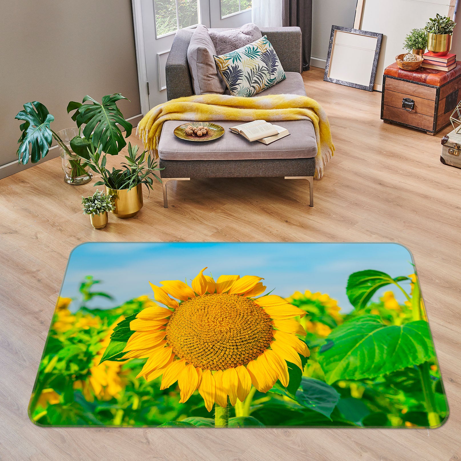 3D Sunflower 29168 Non Slip Rug Mat