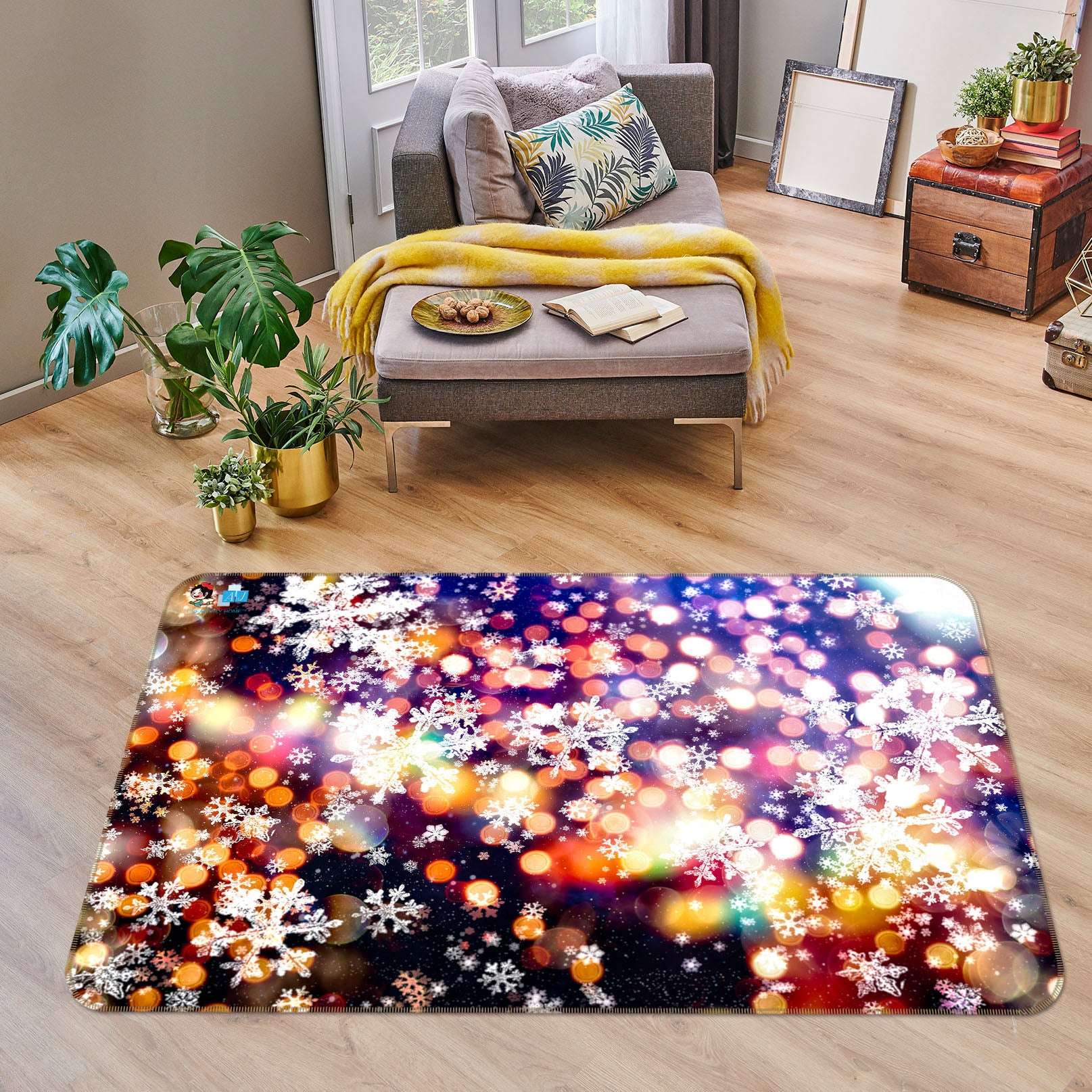 3D Color Aperture 55099 Christmas Non Slip Rug Mat Xmas
