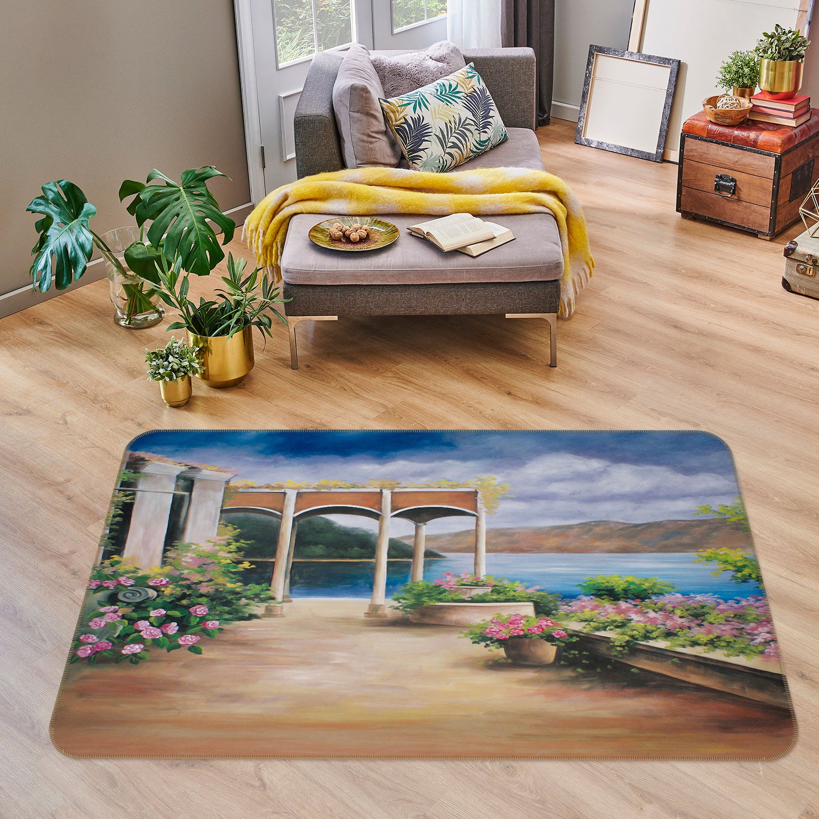 3D Flower Pot 75207 Non Slip Rug Mat