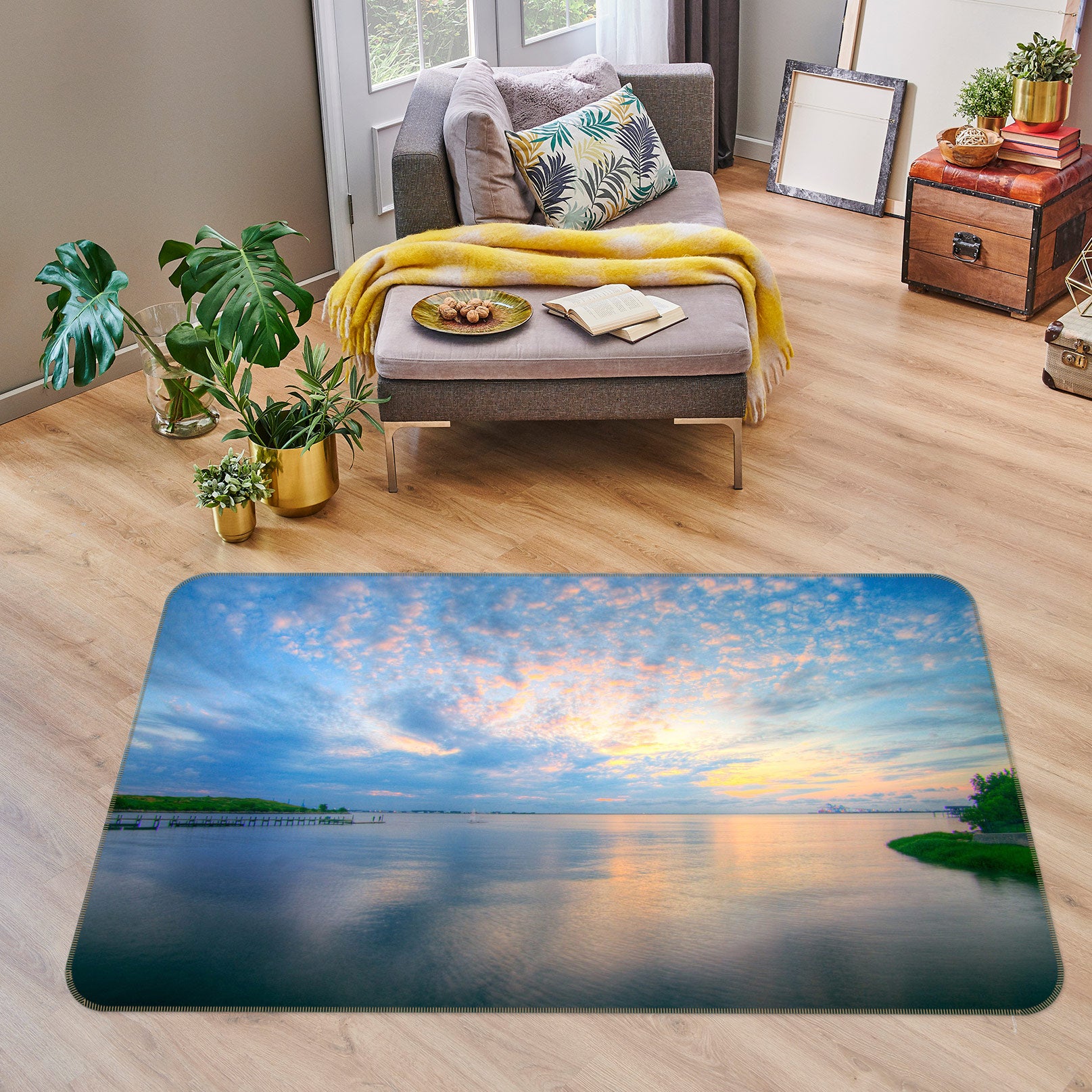 3D Sky Reflection 75235 Non Slip Rug Mat
