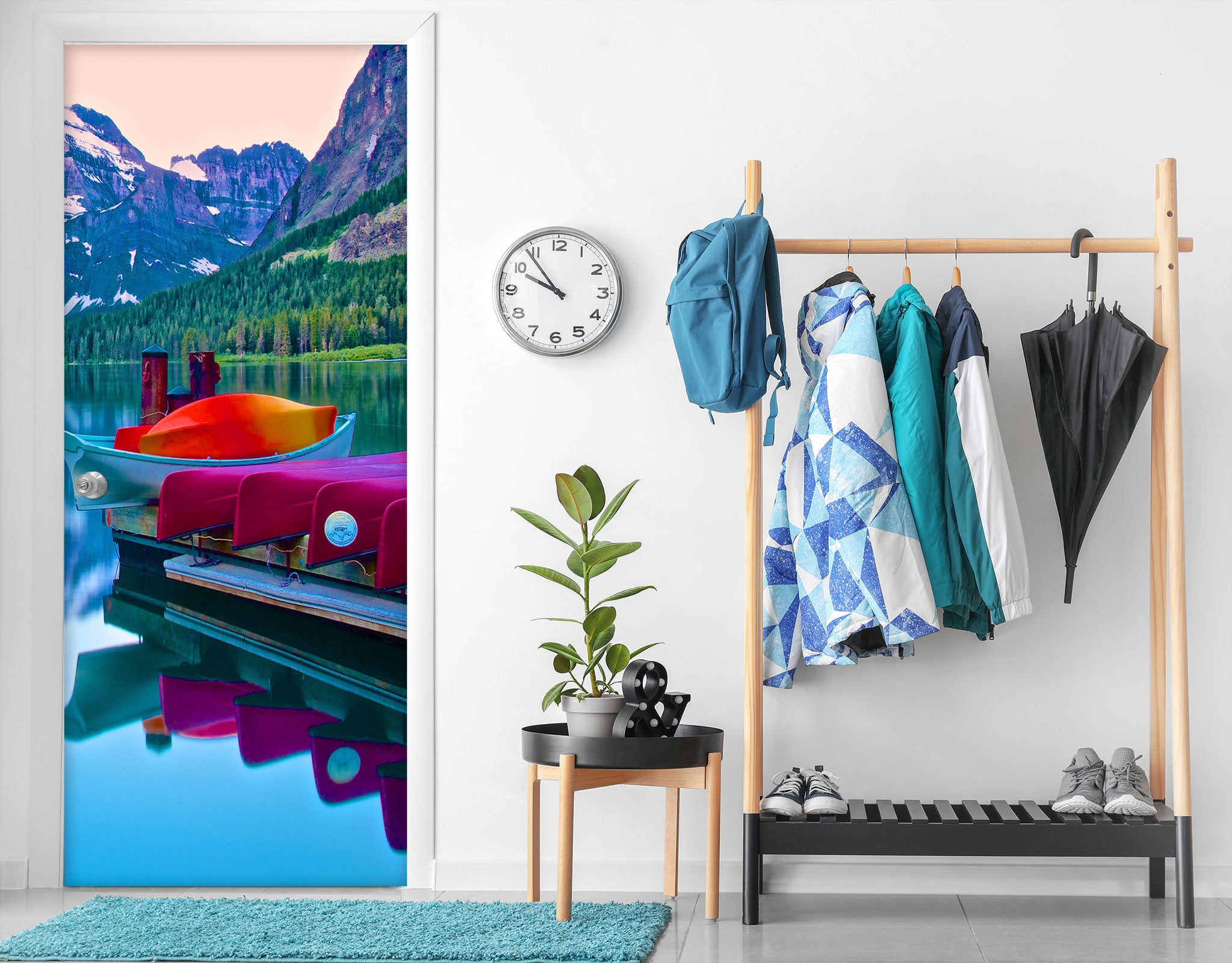 3D Mountain Boat Lake 110228 Kathy Barefield Door Mural