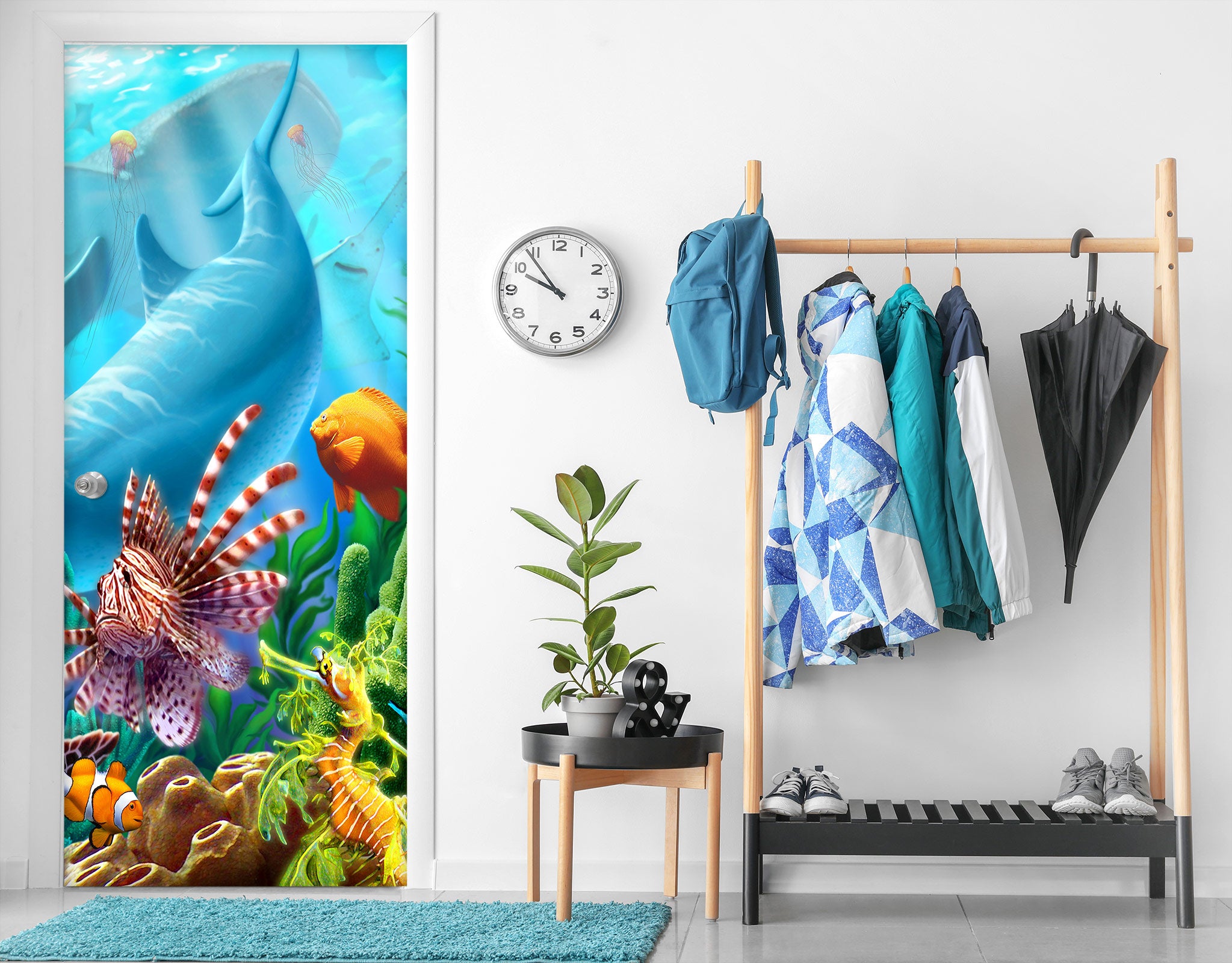 3D Seabed Fish 112150 Jerry LoFaro Door Mural