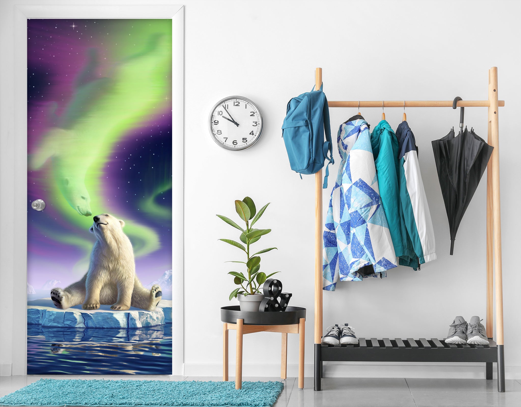 3D Aurora Polar Bear 112113 Jerry LoFaro Door Mural
