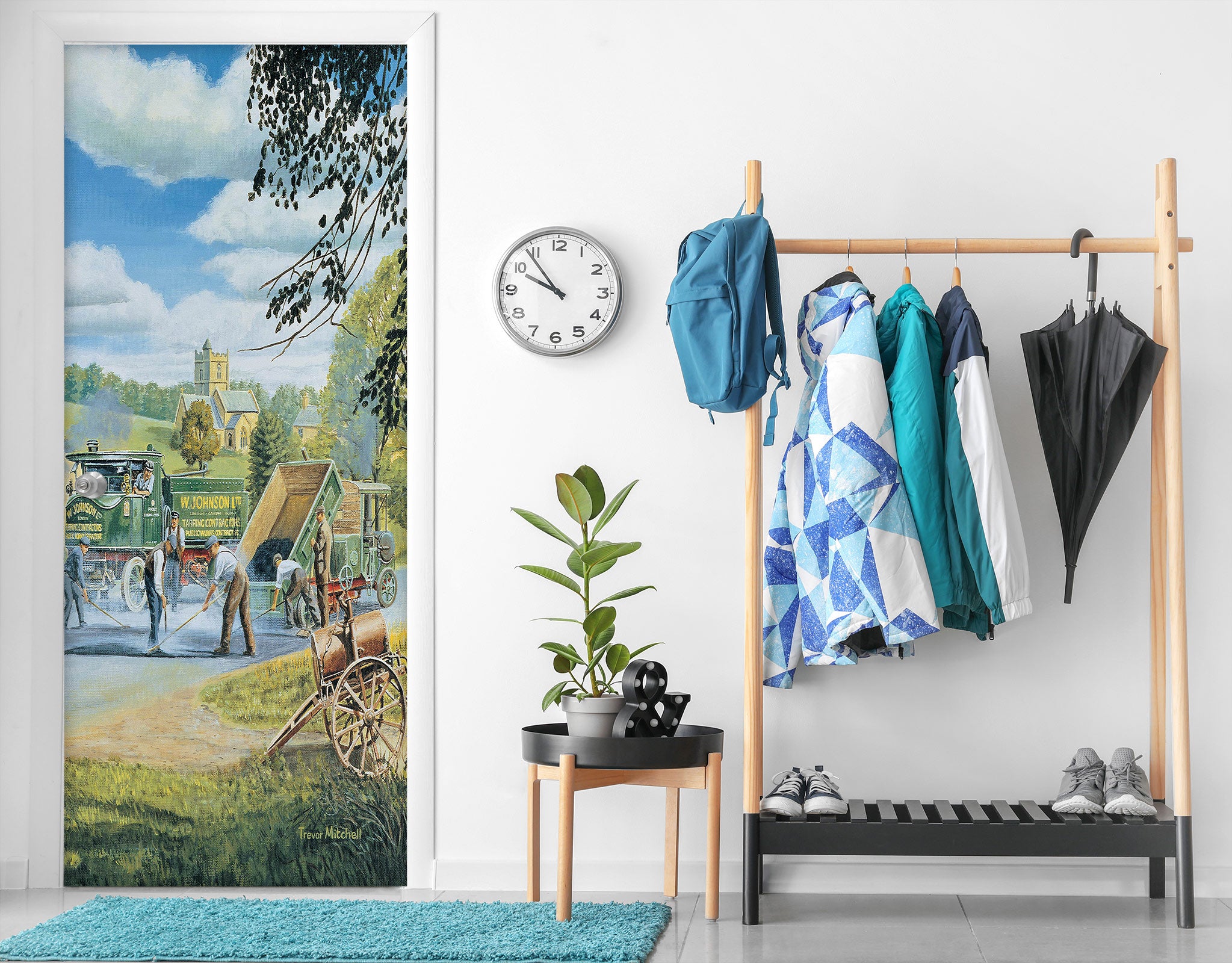 3D Grassland Carriage 103171 Trevor Mitchell Door Mural