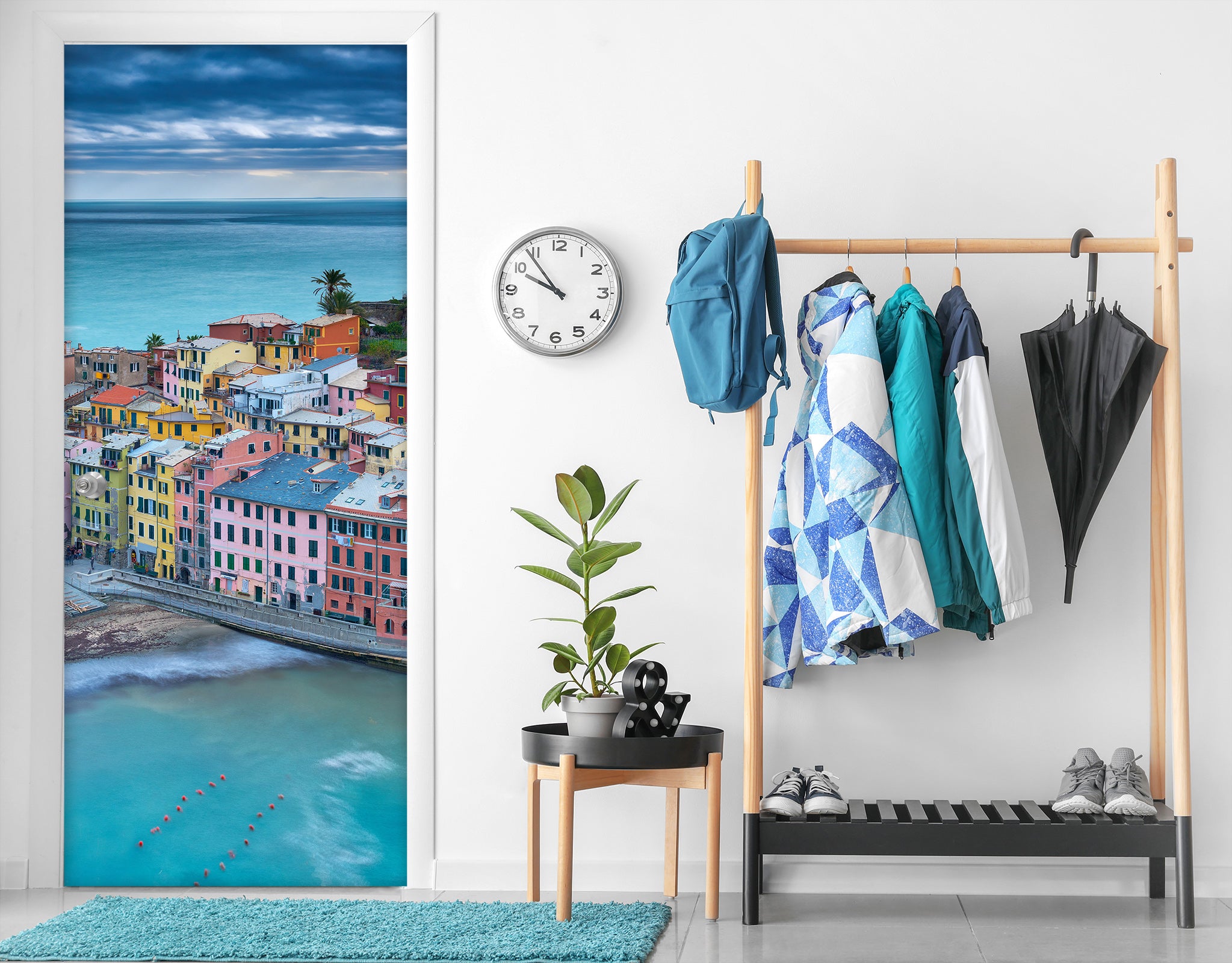 3D Seaside Color Buildings 119147 Marco Carmassi Door Mural