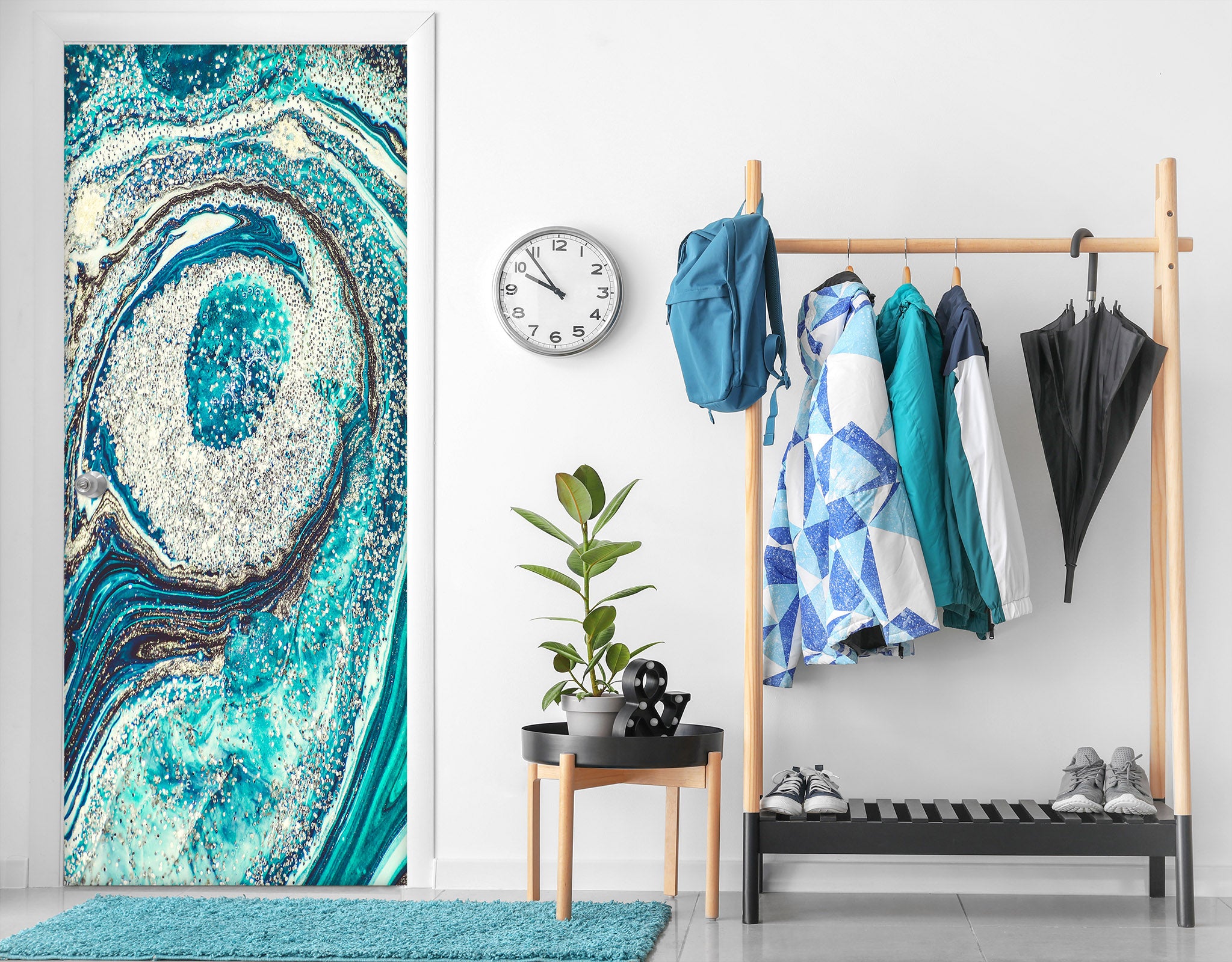 3D Green Texture 25156 Door Mural