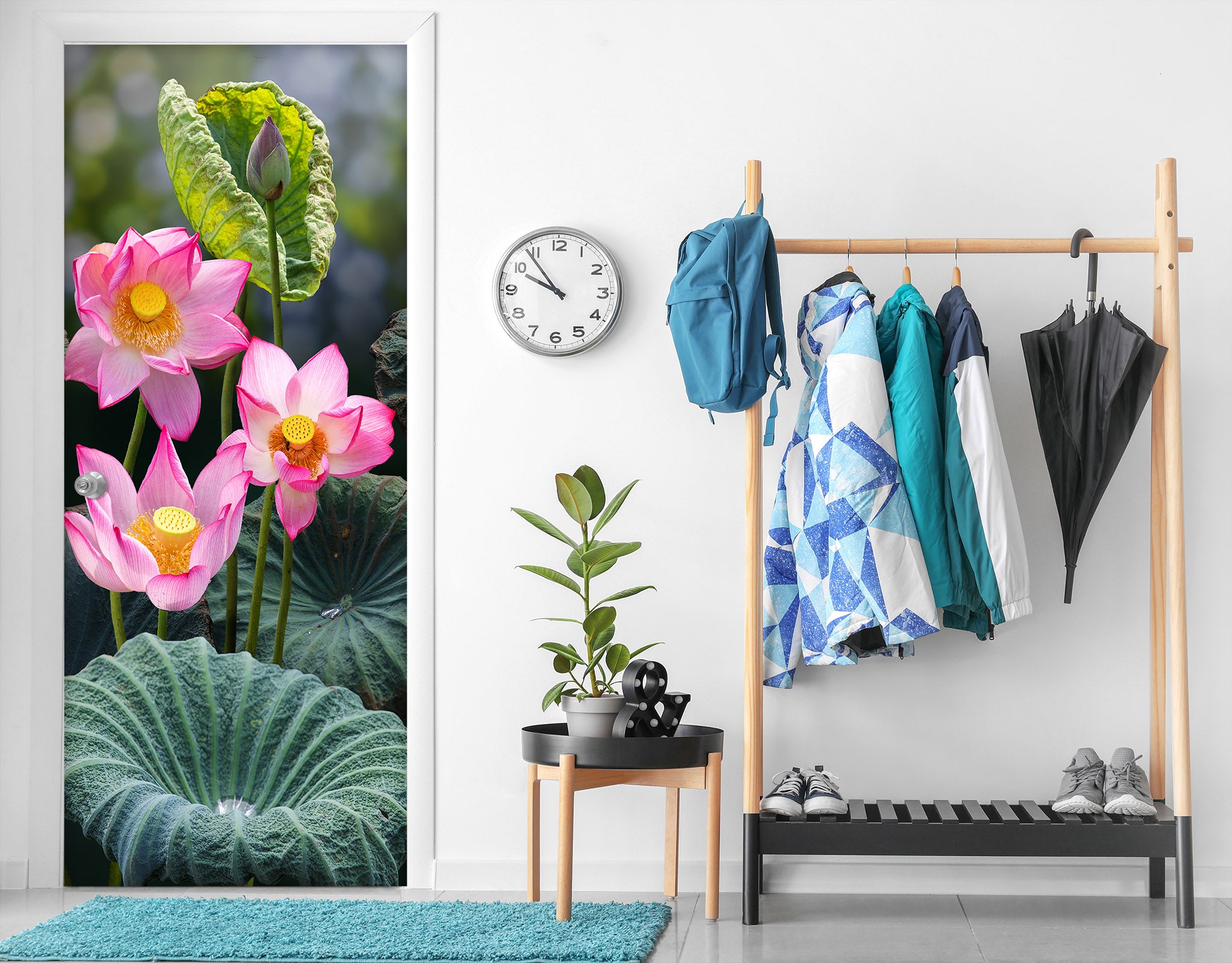 3D Lotus 25198 Door Mural