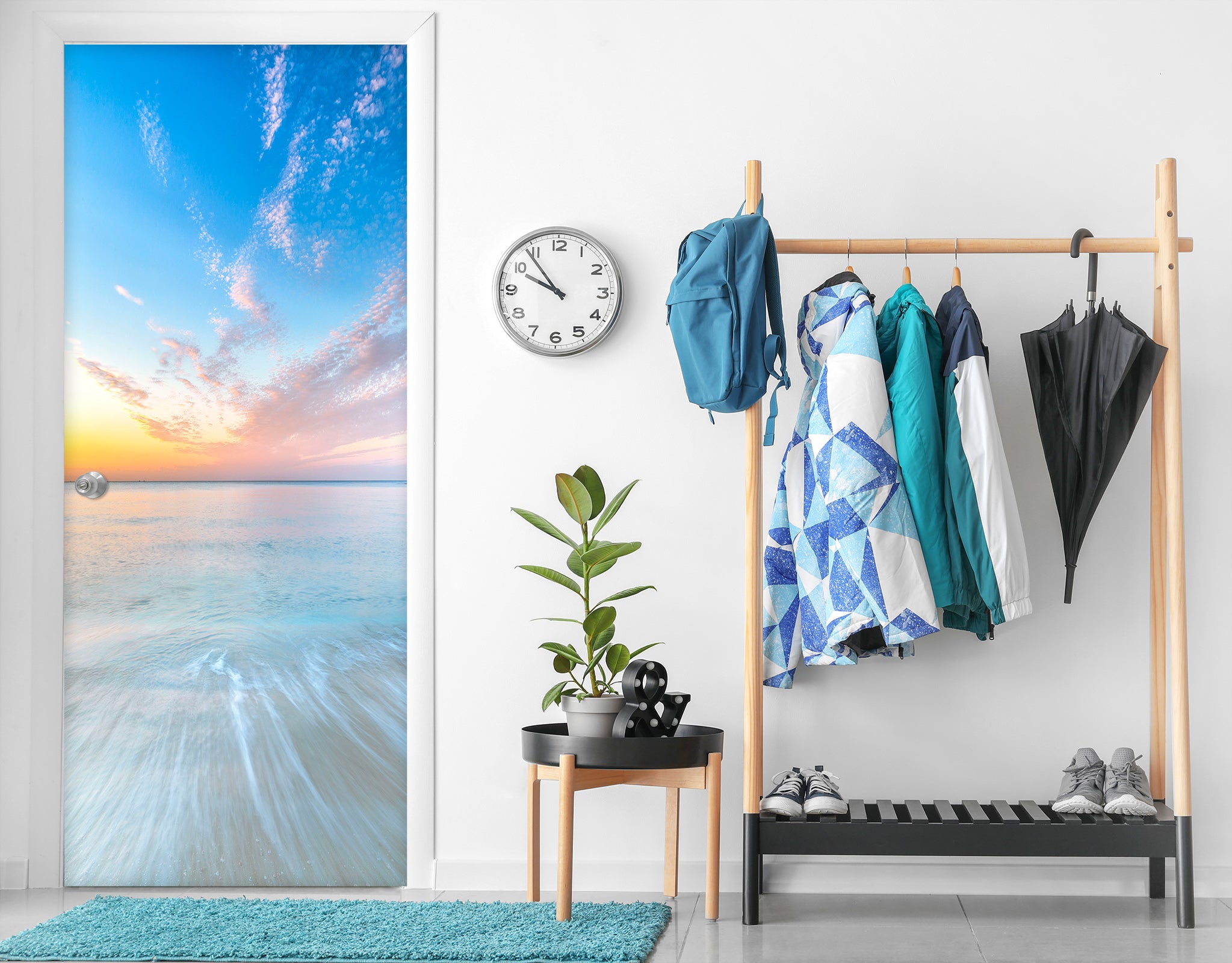 3D Blue Sky Sea 101163 Assaf Frank Door Mural