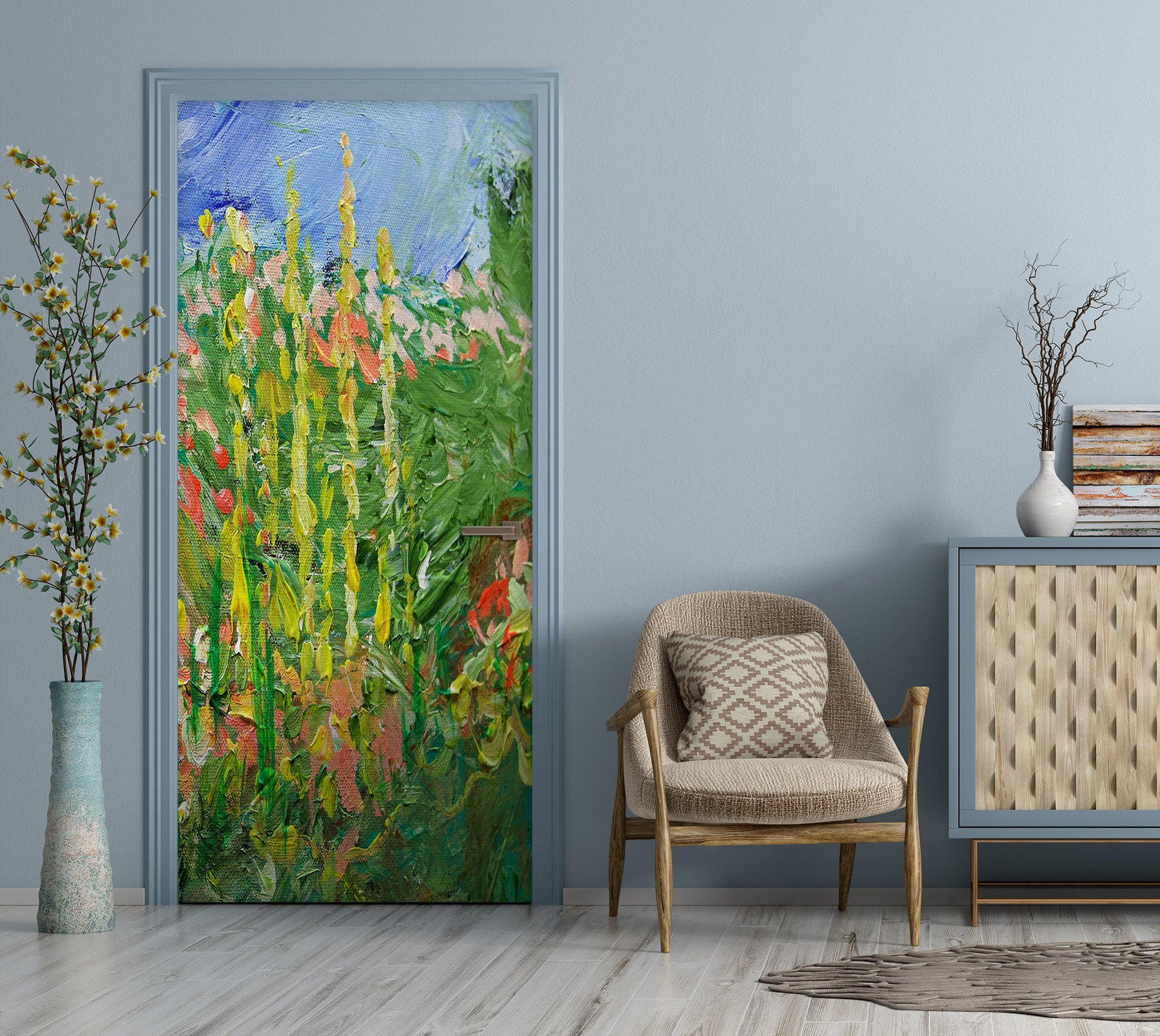 3D Flower Bushes Grass 93176 Allan P. Friedlander Door Mural