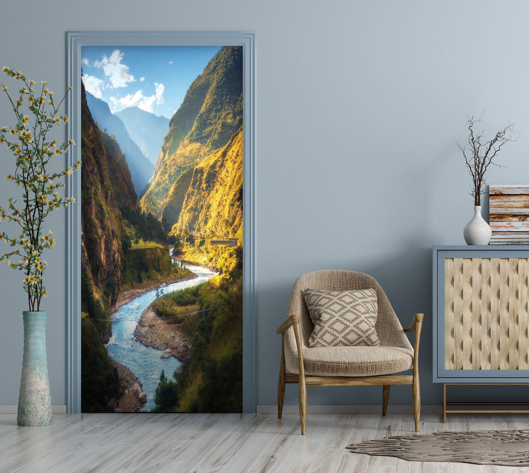 3D Mountains Rivers 24133 Door Mural