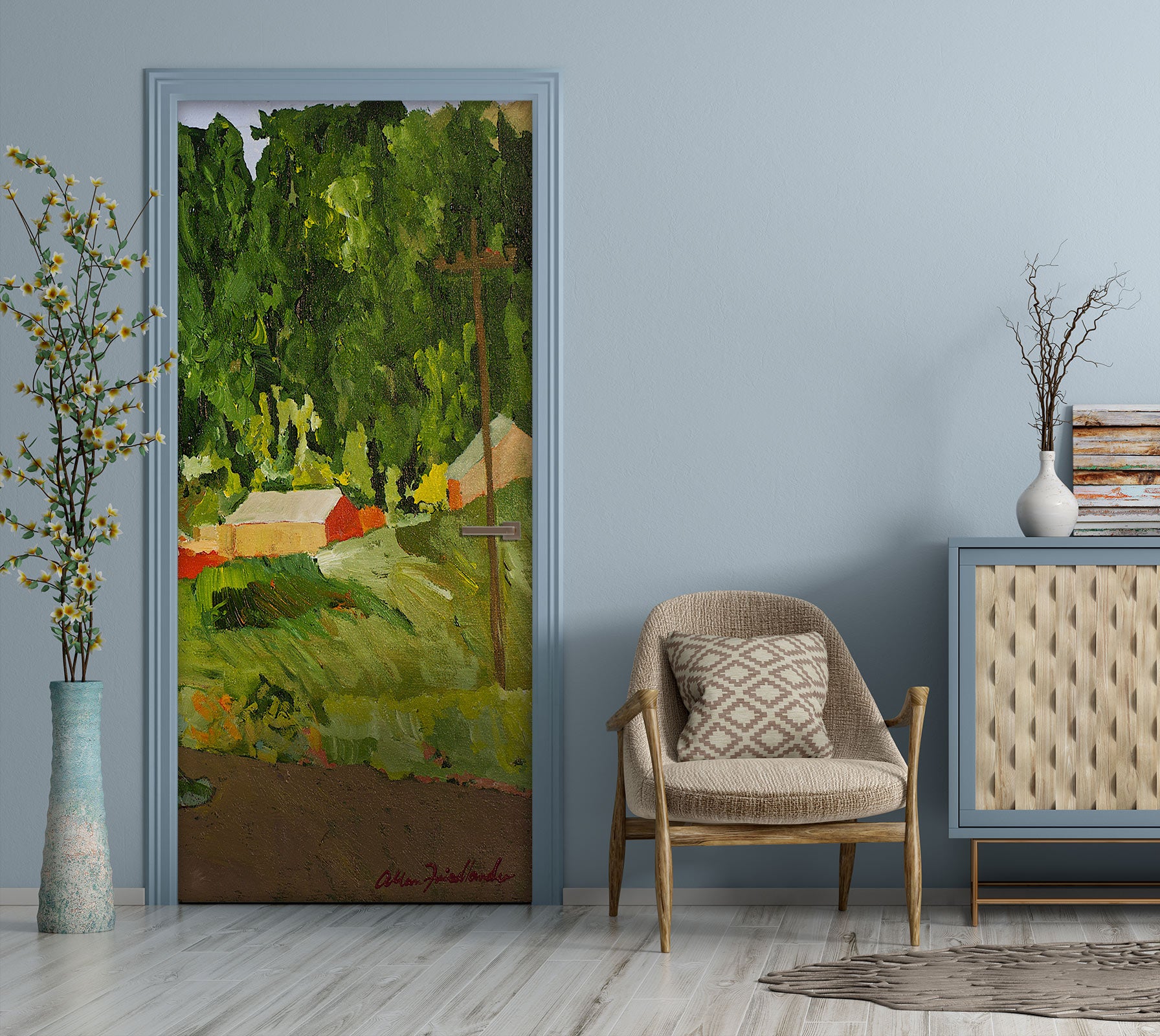 3D Woods Meadow Cottage 9390 Allan P. Friedlander Door Mural