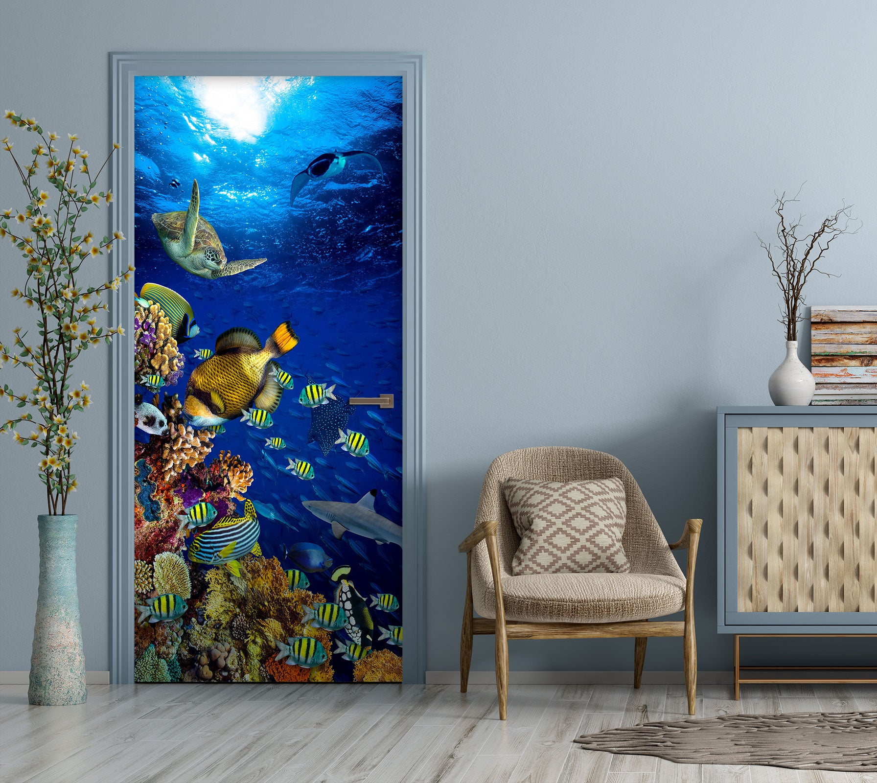 3D Sea Fish 24138 Door Mural