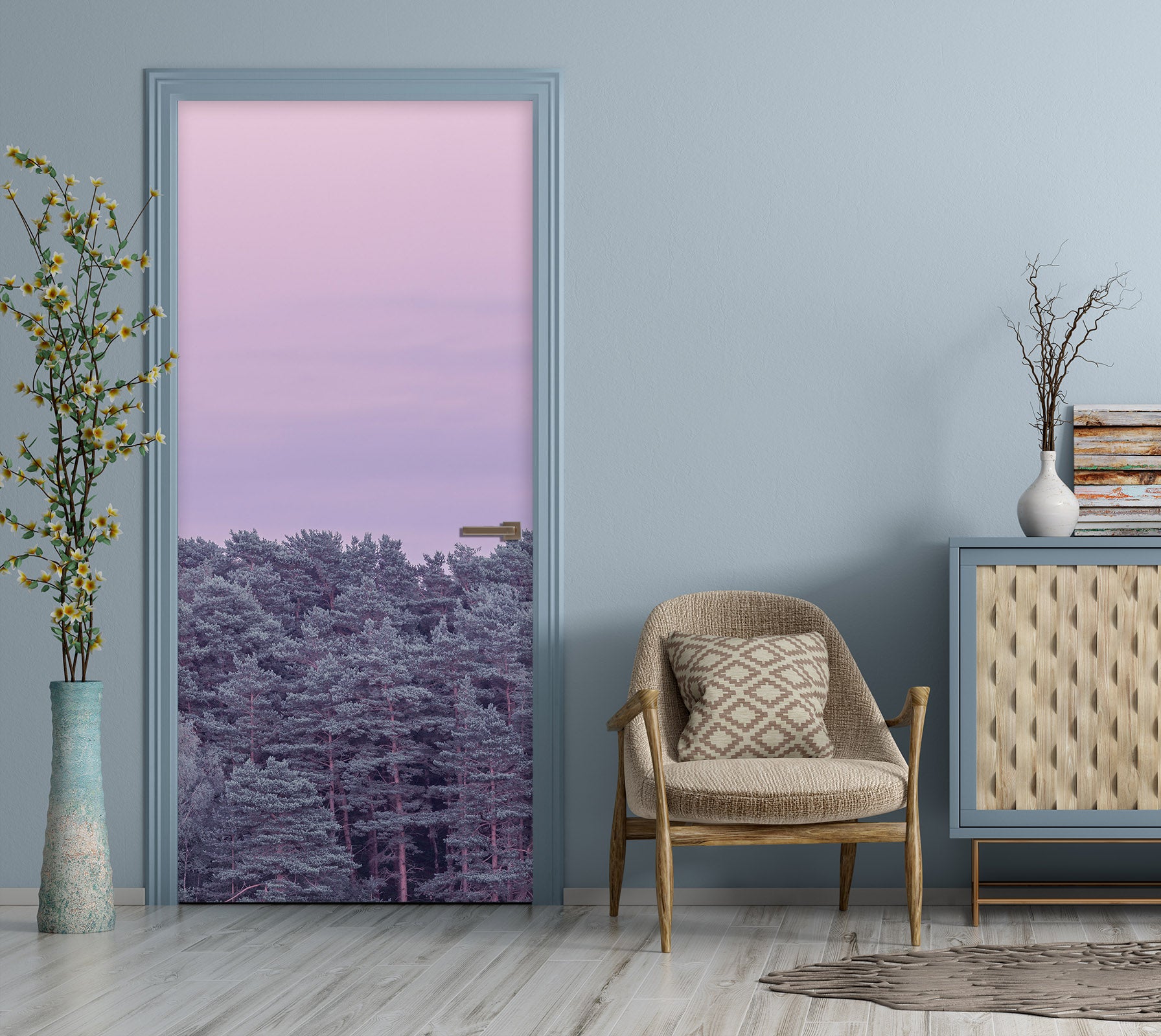 3D Sky Pine 5182 Assaf Frank Door Mural