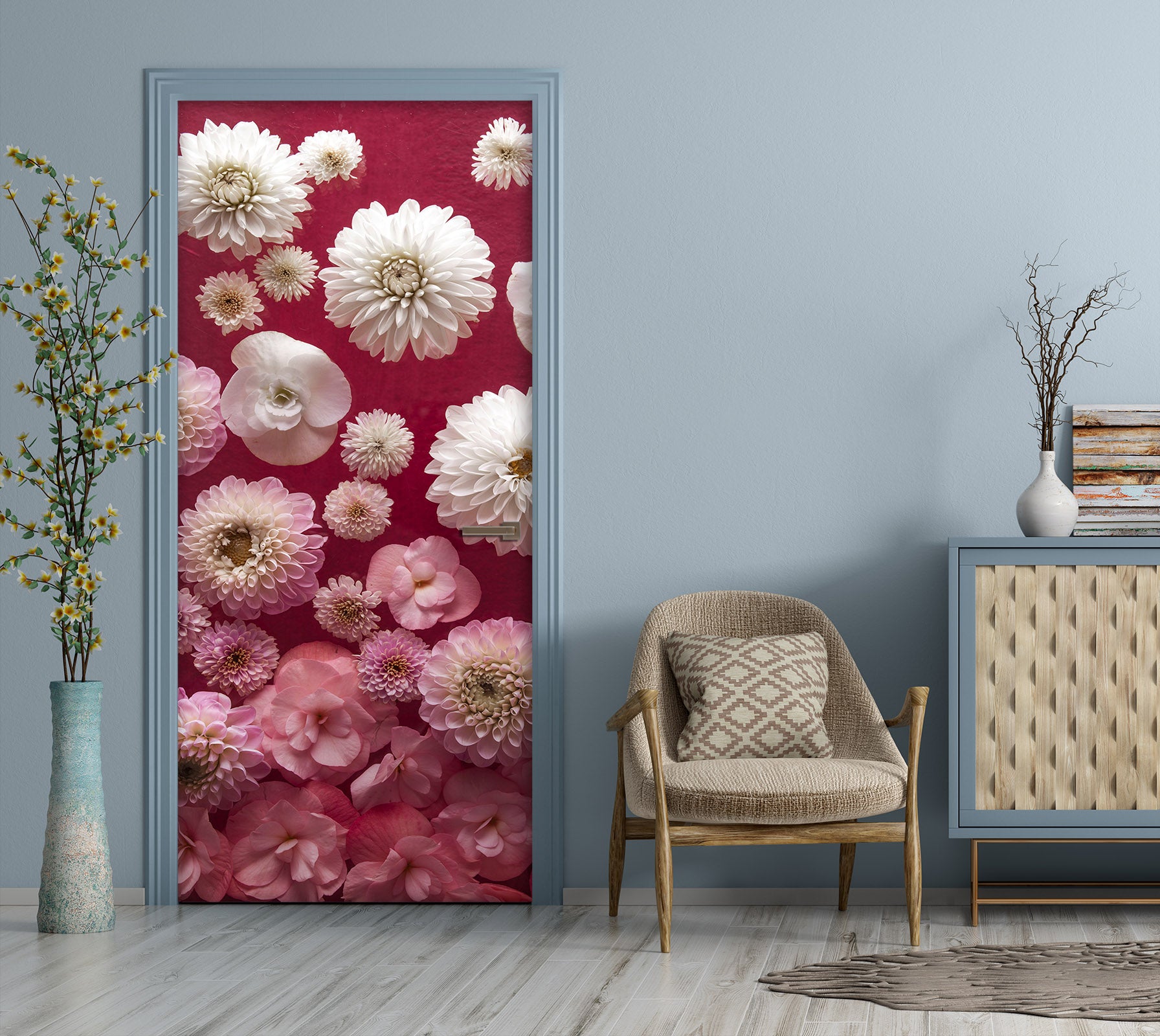 3D Flowers Chrysanthemum 101135 Assaf Frank Door Mural