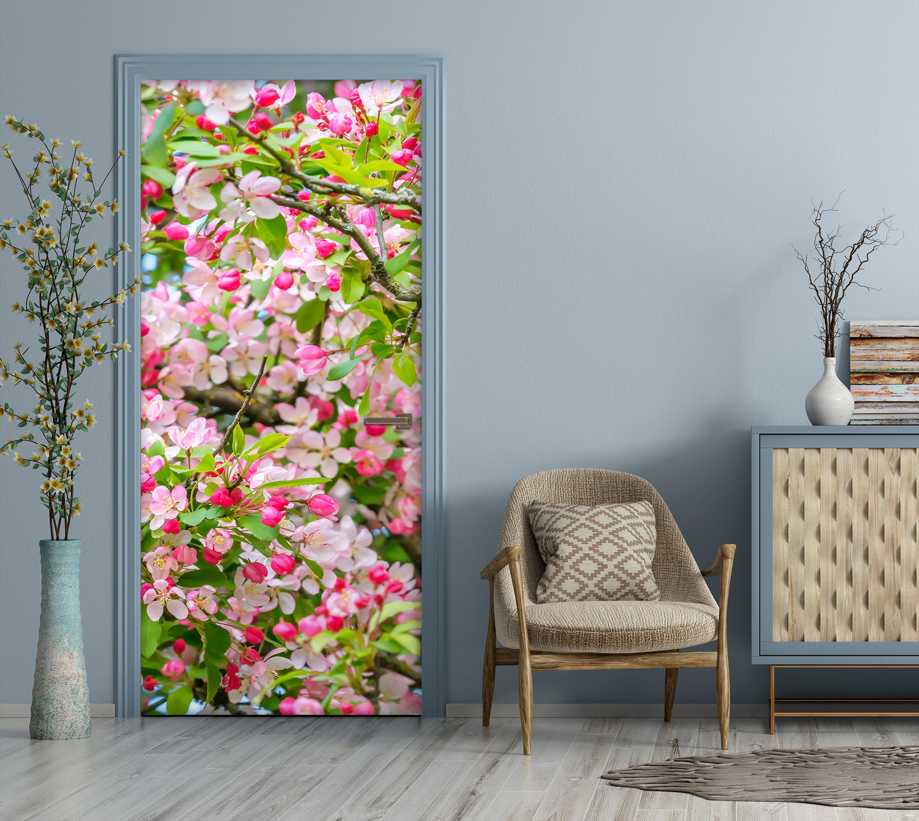 3D Pink Floret 5149 Assaf Frank Door Mural