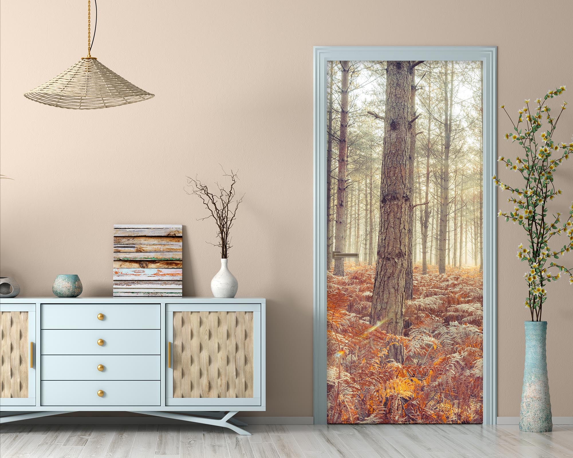 3D Grey Trunk 5111 Assaf Frank Door Mural