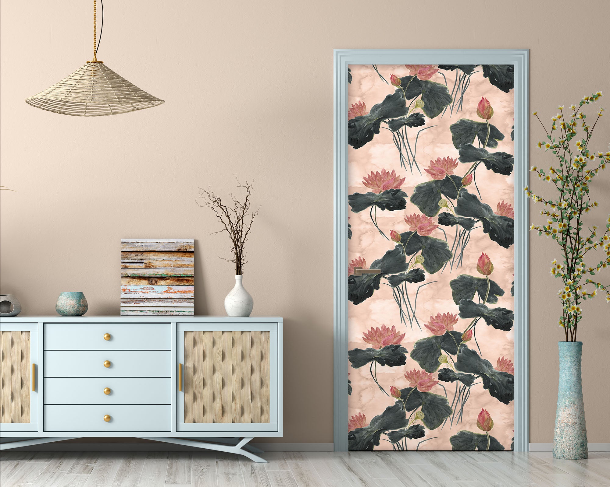 3D Lotus 25141 Door Mural