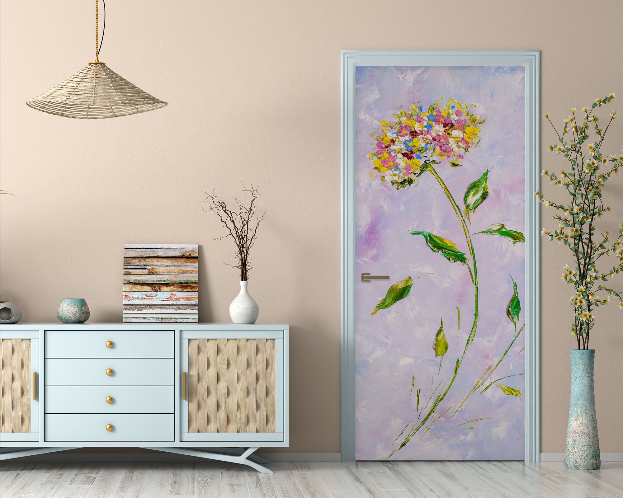 3D Colorful Flowers 3245 Skromova Marina Door Mural