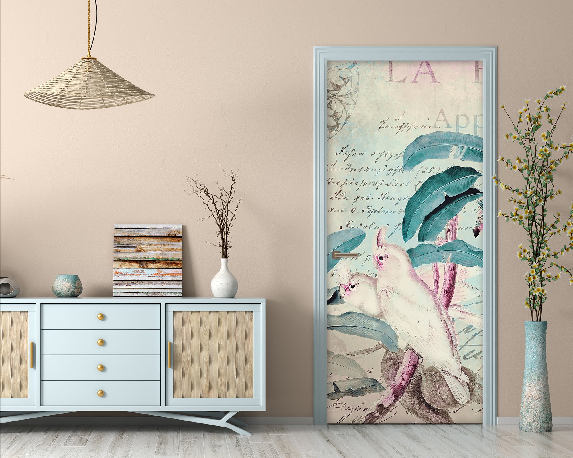 3D Branches Parrot 11918 Andrea Haase Door Mural
