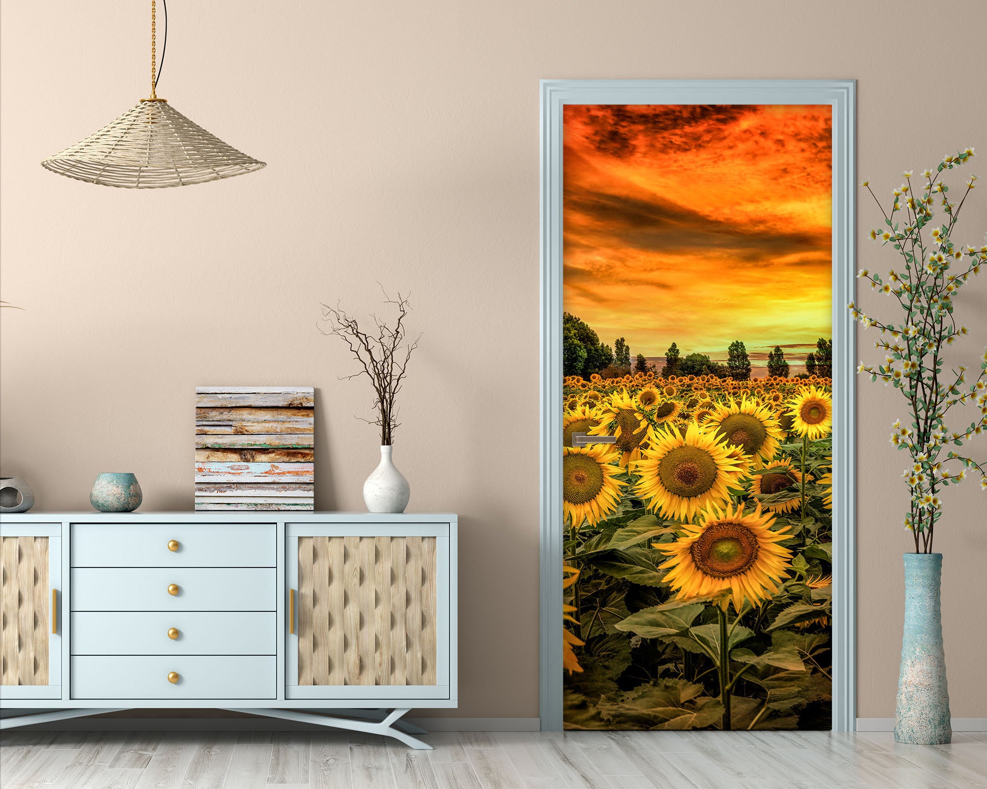 3D Sunflower Clump 122137 Marco Carmassi Door Mural