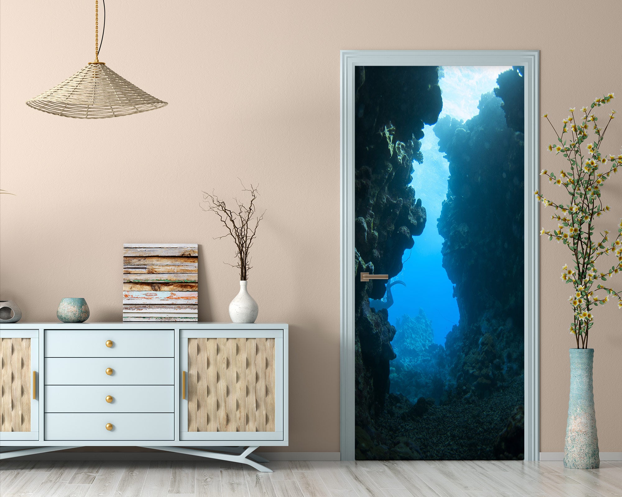 3D Seabed Stones 24111 Door Mural