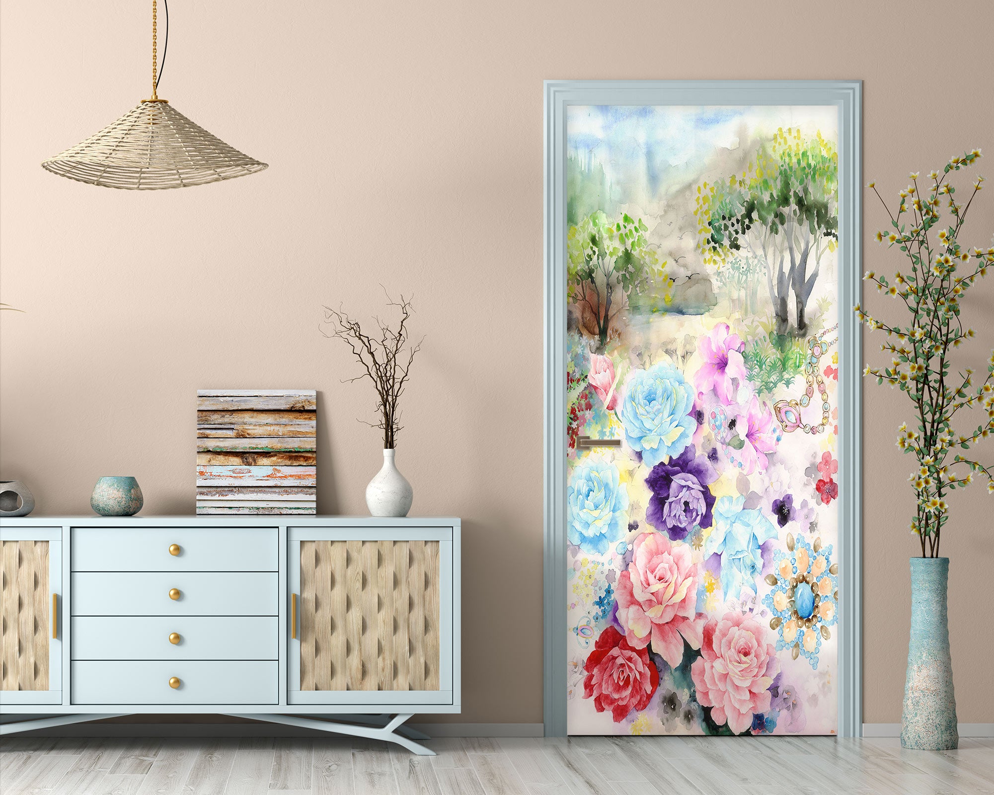 3D Flower Bush 25045 Door Mural