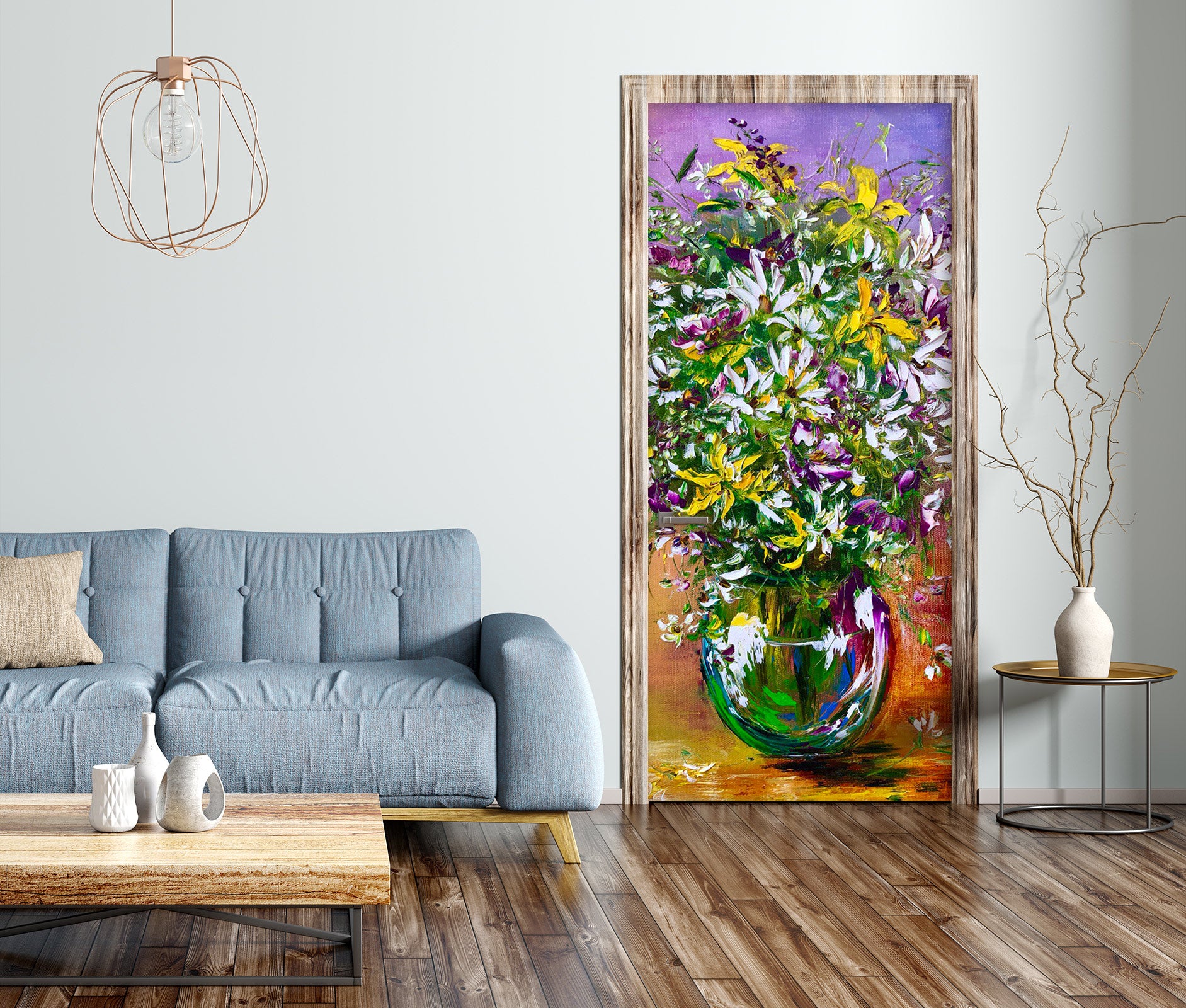 3D Colorful Vase 3095 Skromova Marina Door Mural