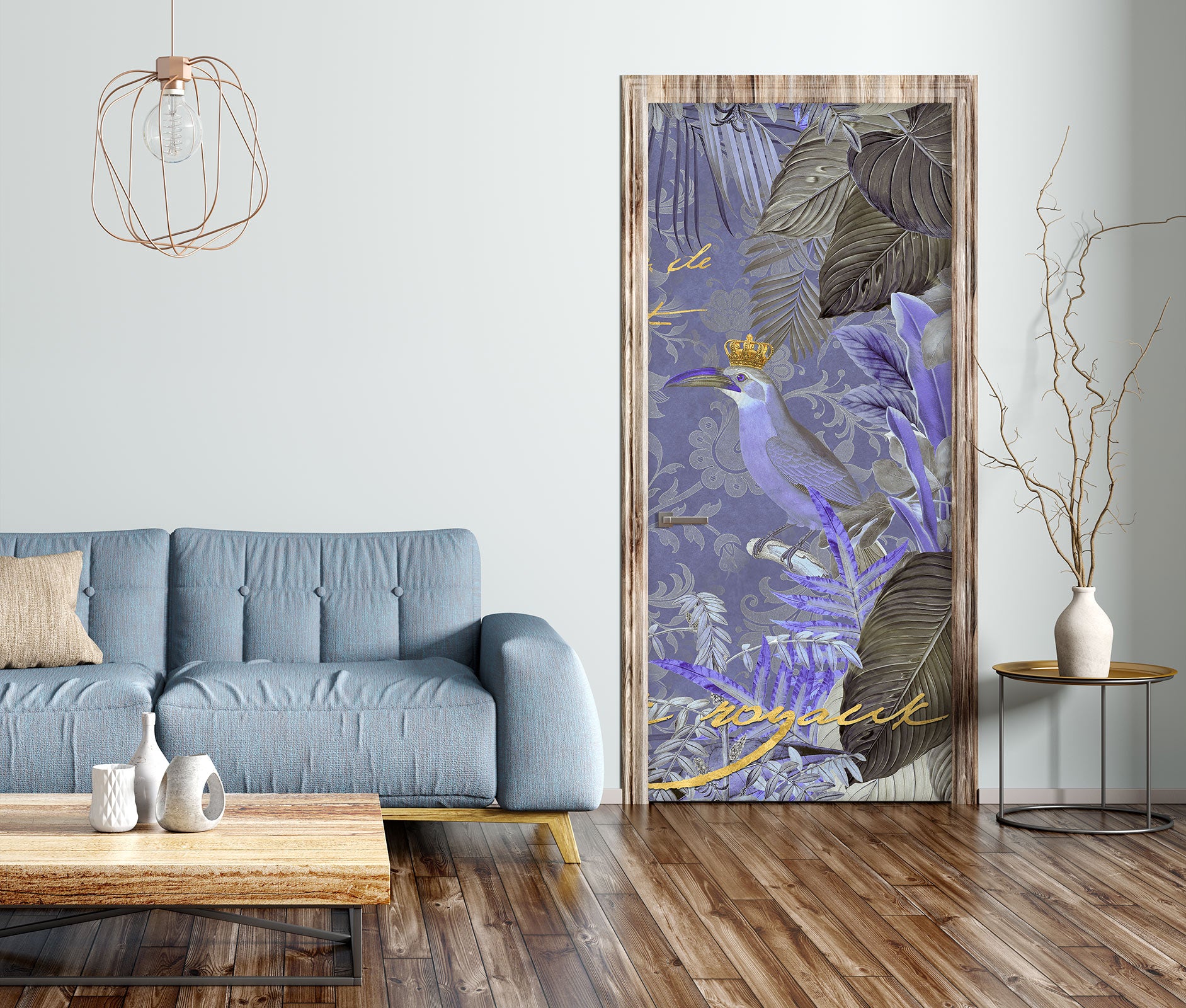 3D Purple Bird Jungle 11927 Andrea Haase Door Mural
