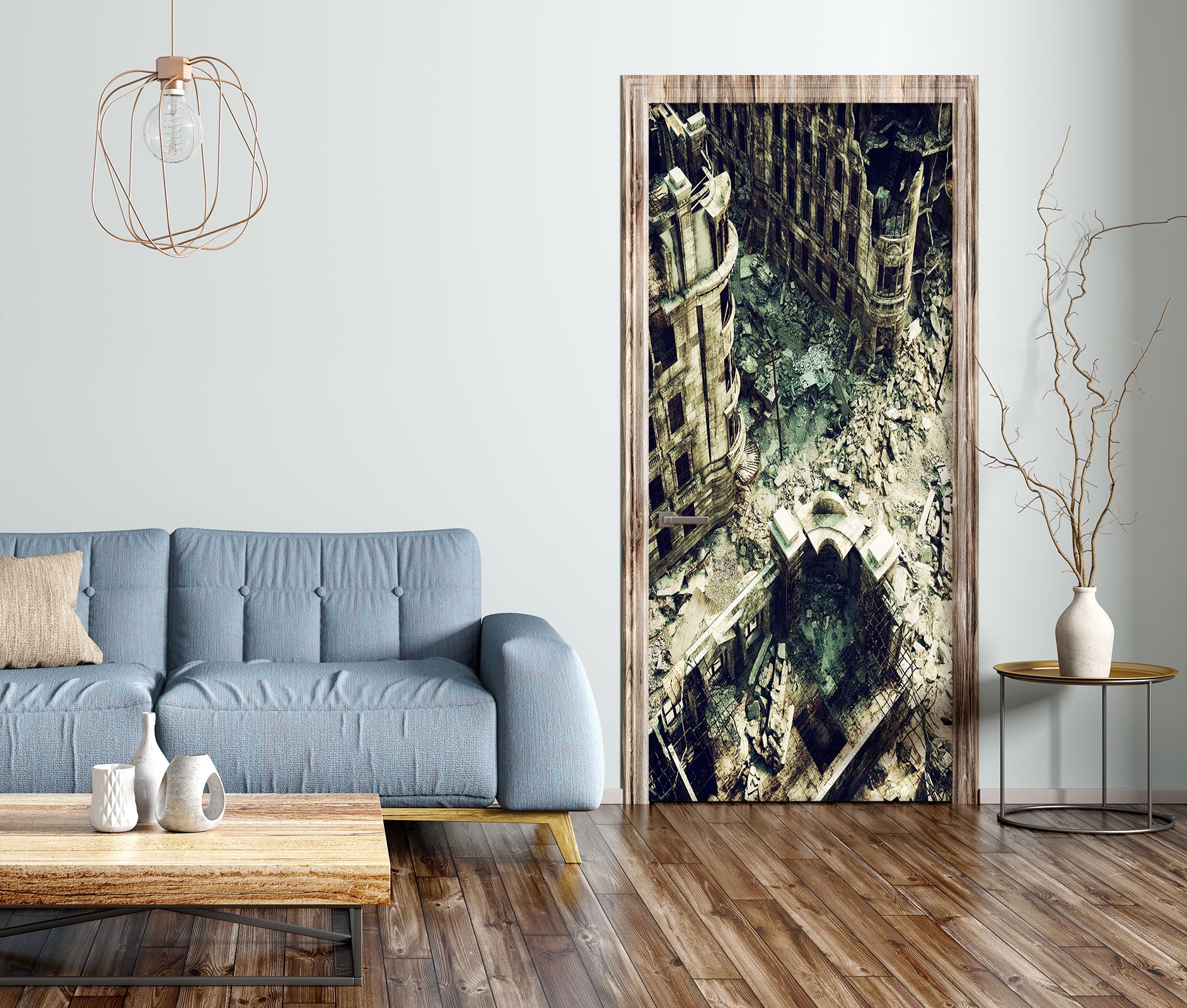 3D Abandoned Building 076 Door Mural