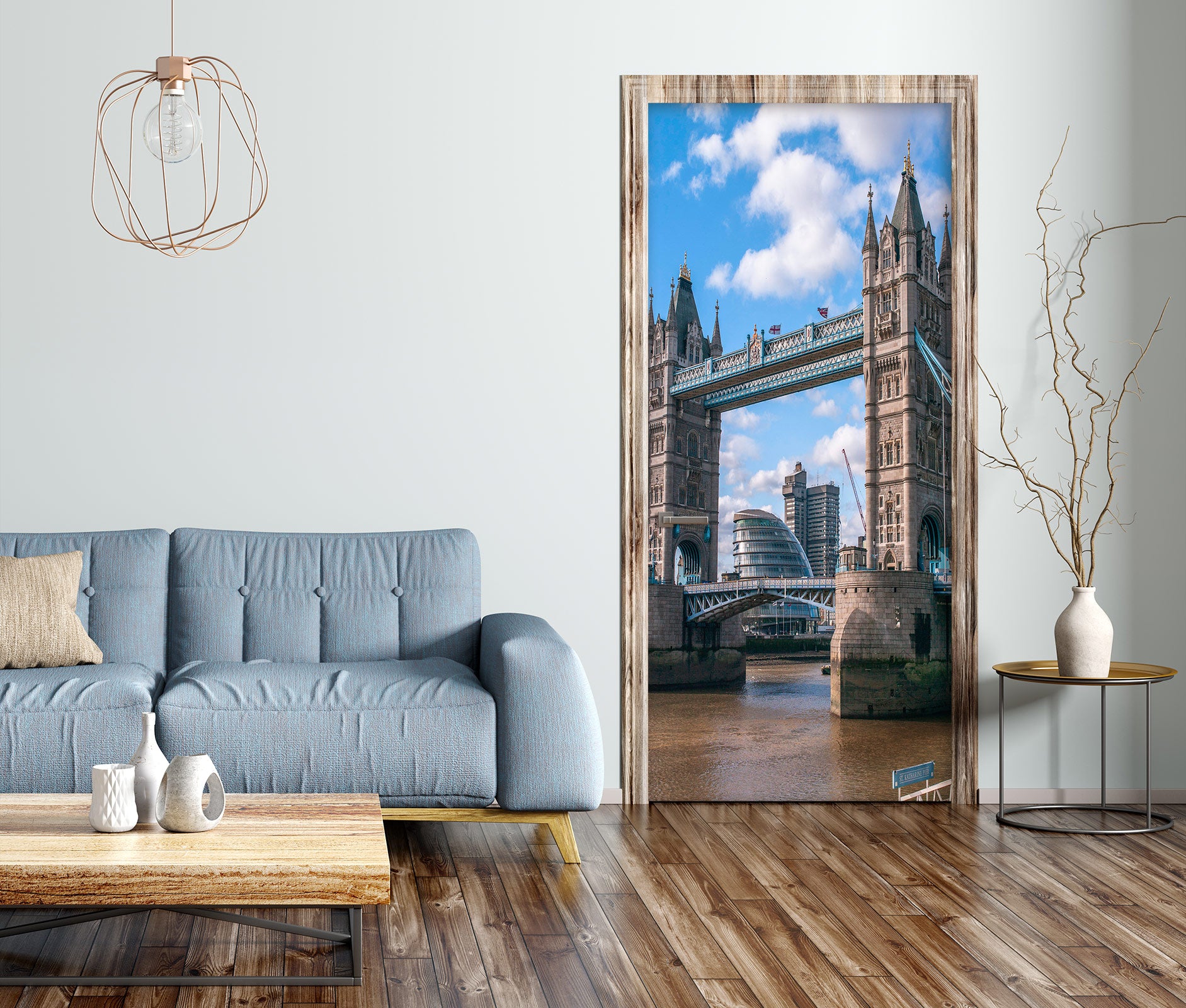 3D Building Bridge 106212 Assaf Frank Door Mural