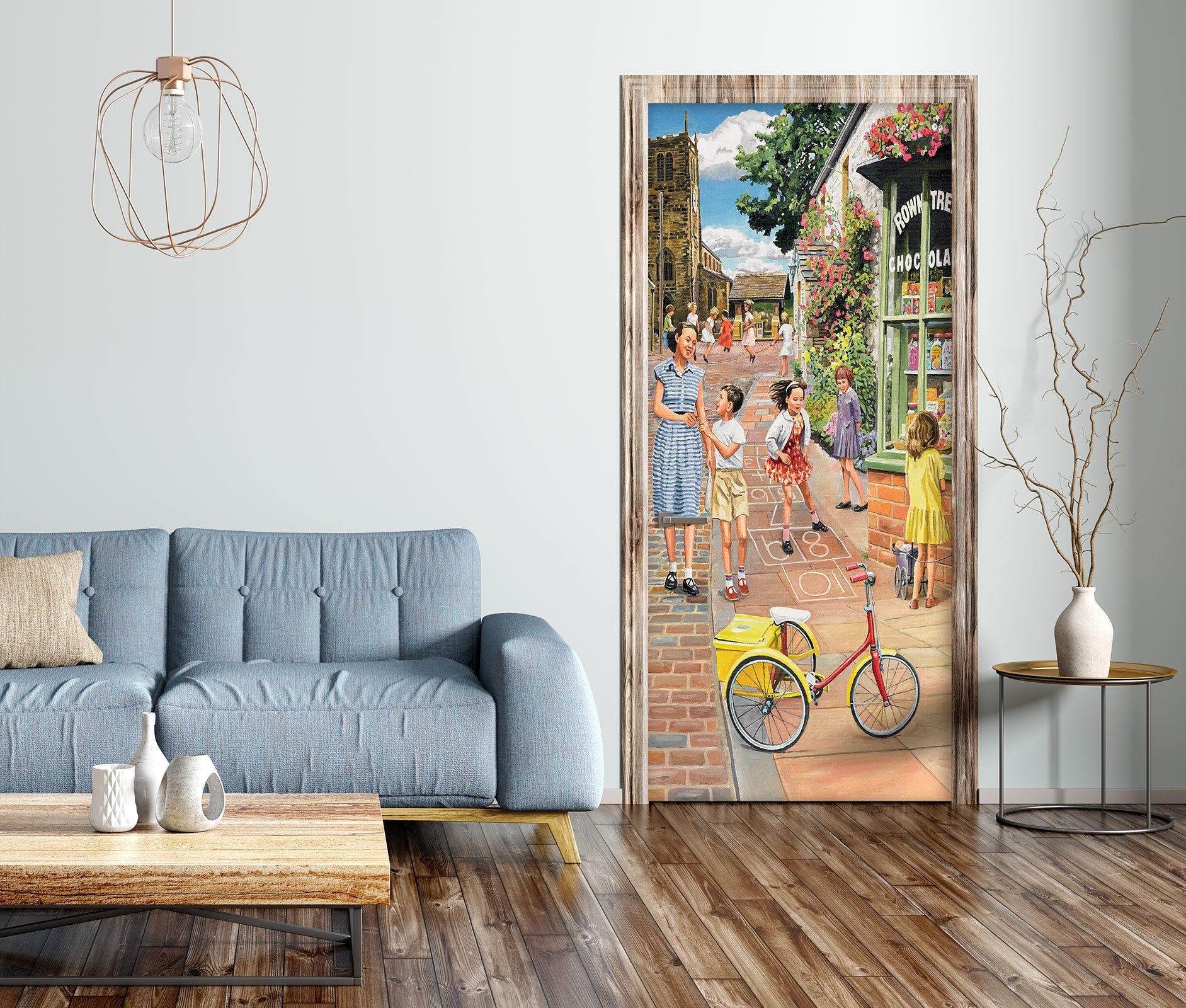 3D Street Pedestrian Bike 103175 Trevor Mitchell Door Mural