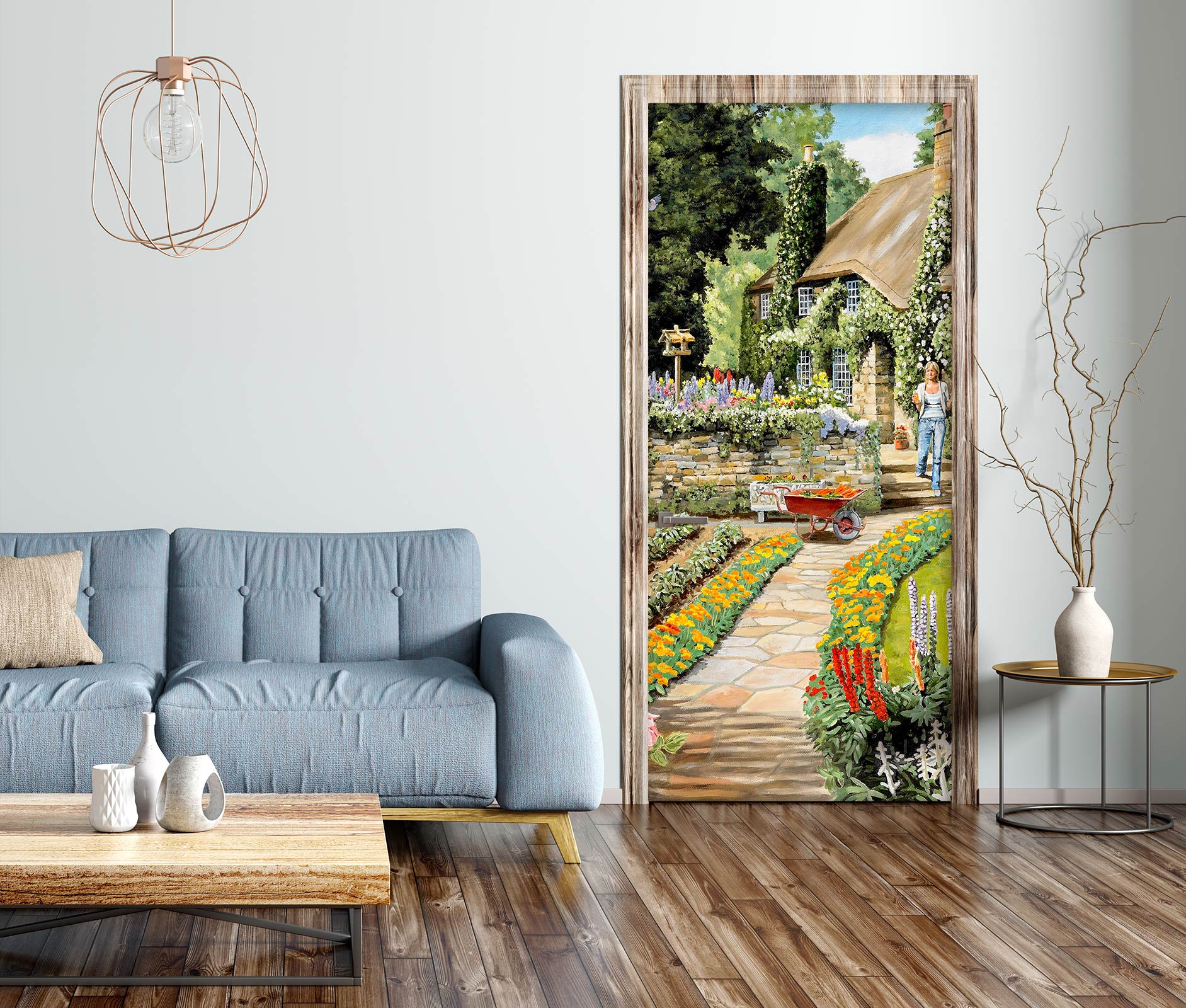 3D Garden Yard Cottage 103139 Trevor Mitchell Door Mural
