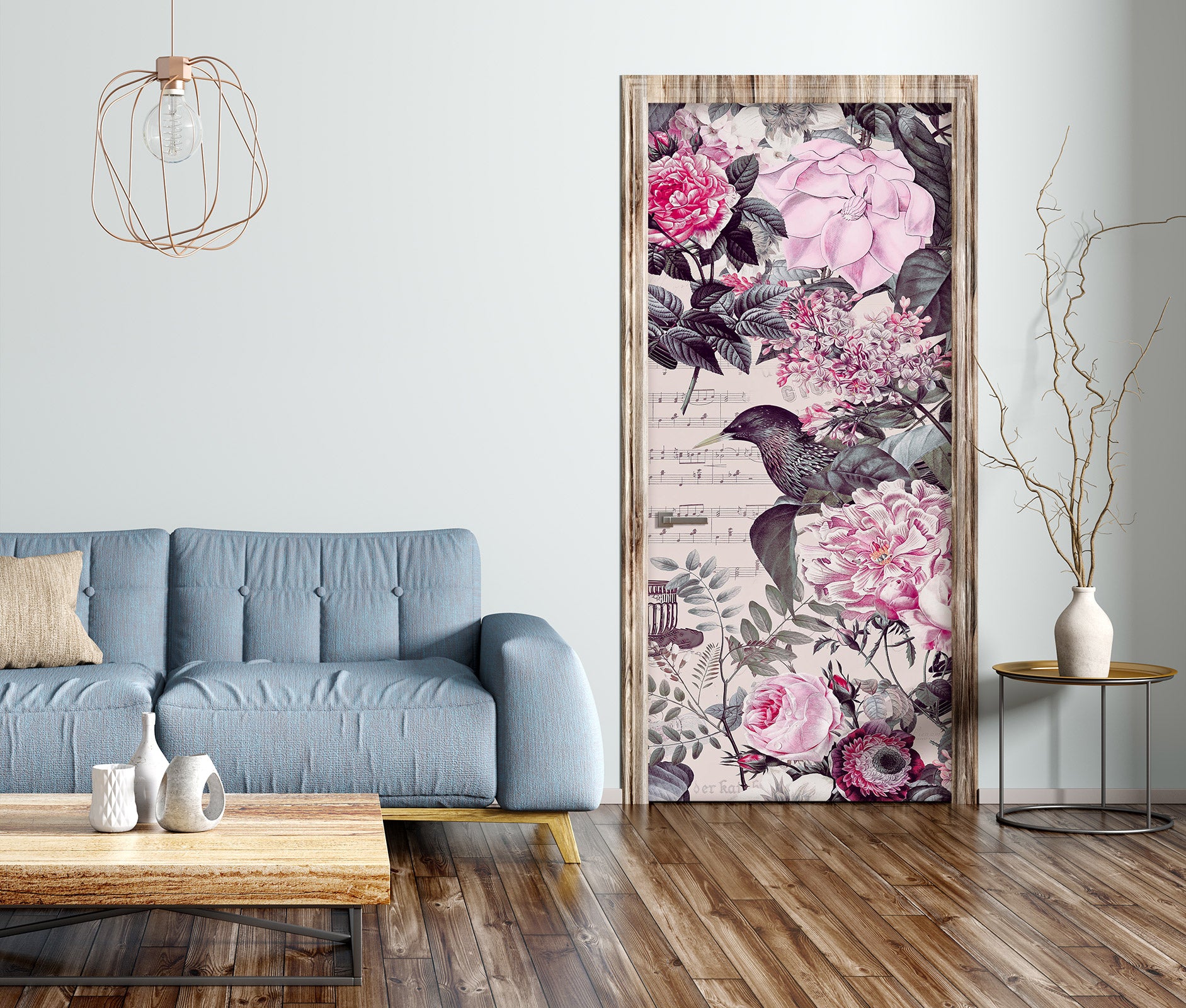 3D Flowers Clump Bird 11889 Andrea Haase Door Mural