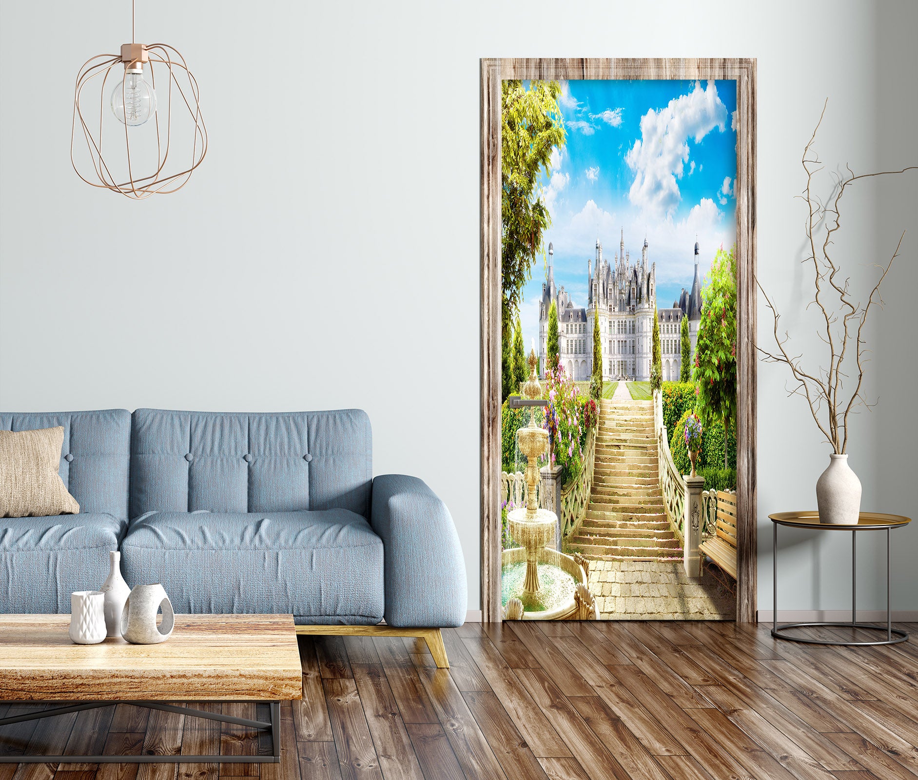 3D Castle Stairs 22103 Door Mural
