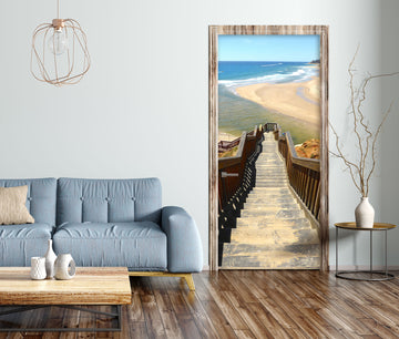 3D Stairs Seaside 119162 Marco Carmassi Door Mural
