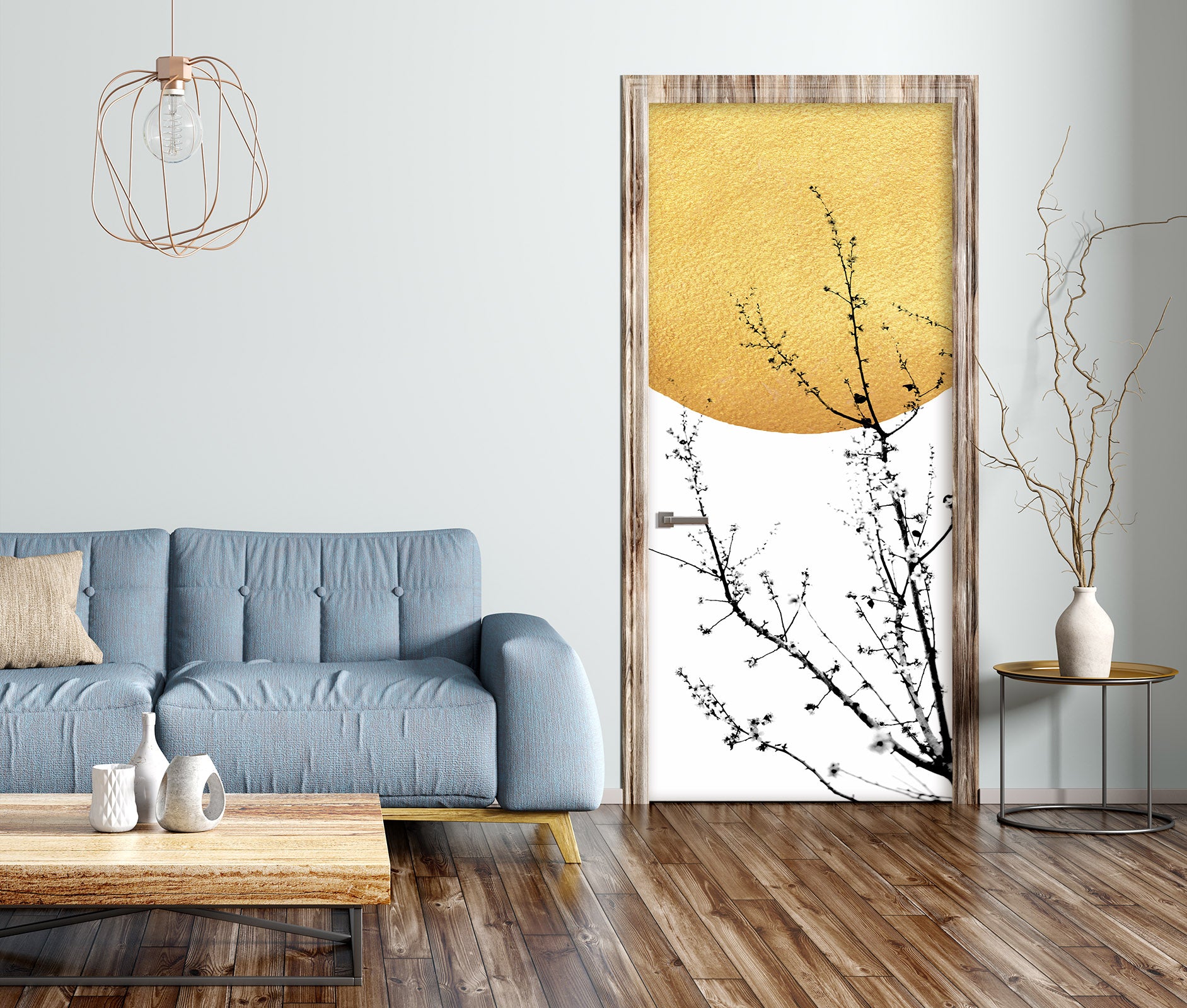 3D Branches Moon 10146 Boris Draschoff Door Mural