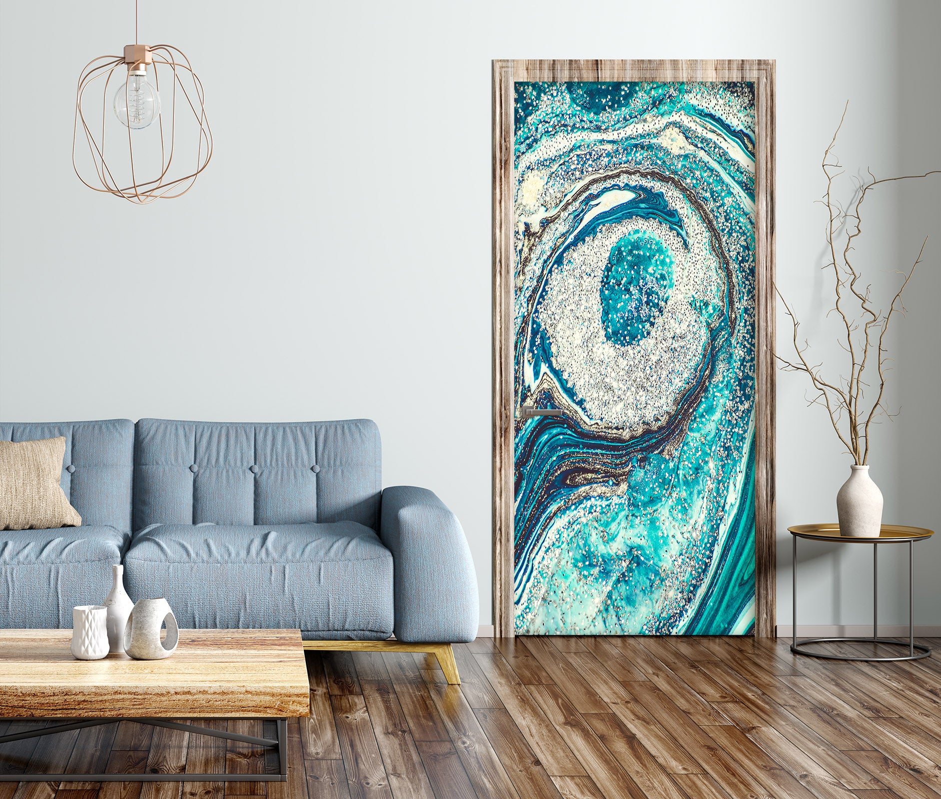 3D Green Texture 25156 Door Mural