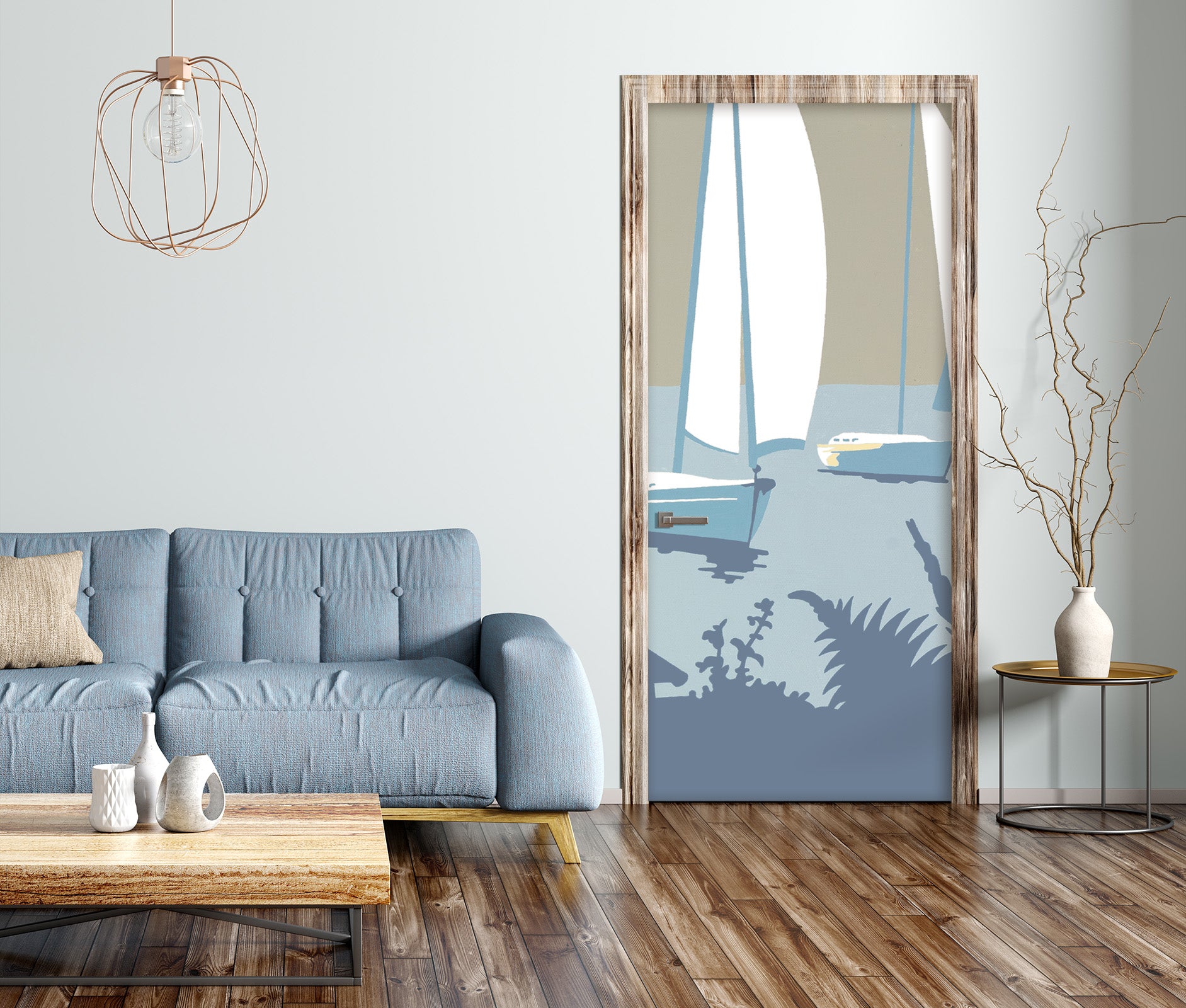 3D Sailing Bush 9266 Steve Read Door Mural