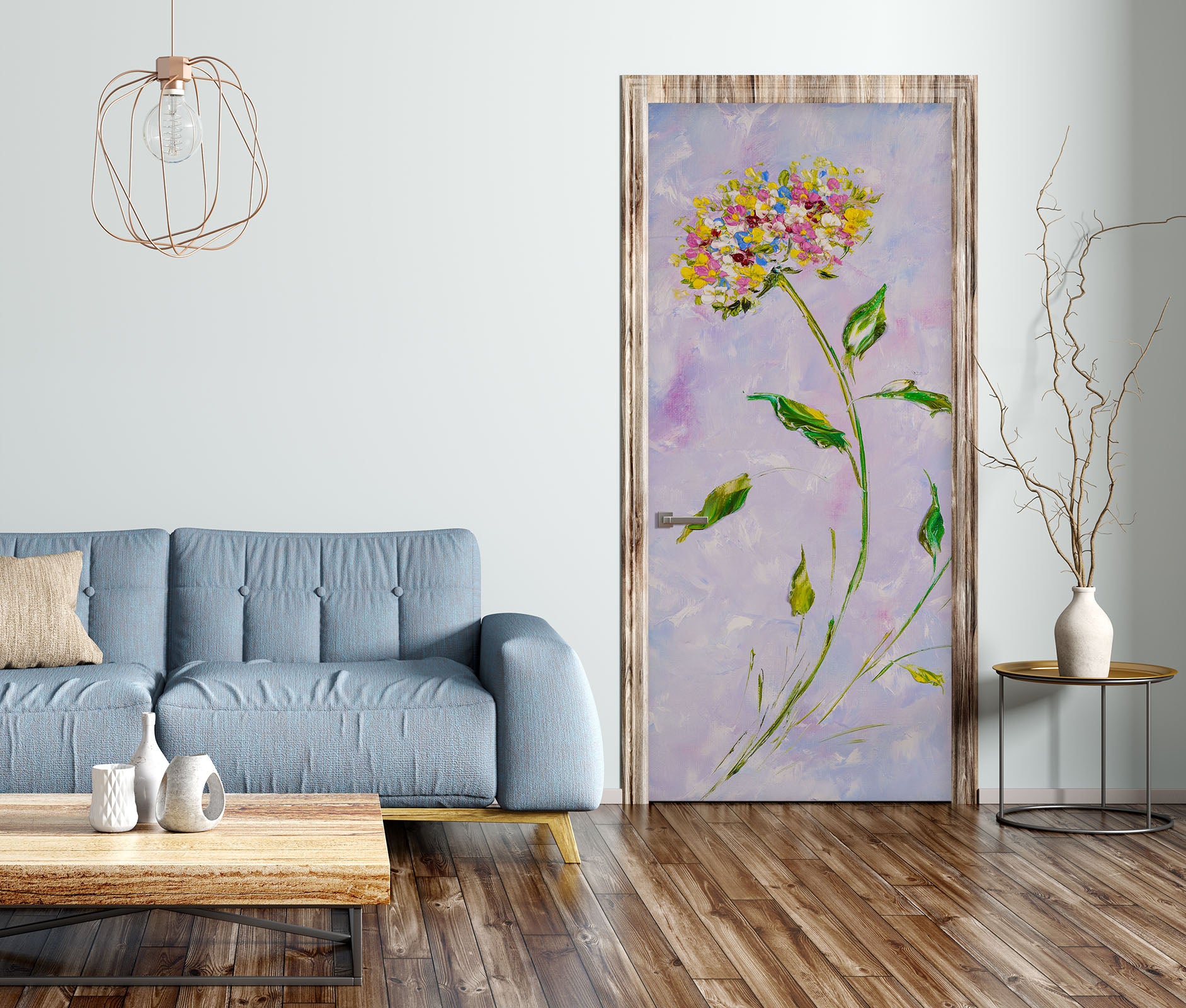 3D Colorful Flowers 3245 Skromova Marina Door Mural