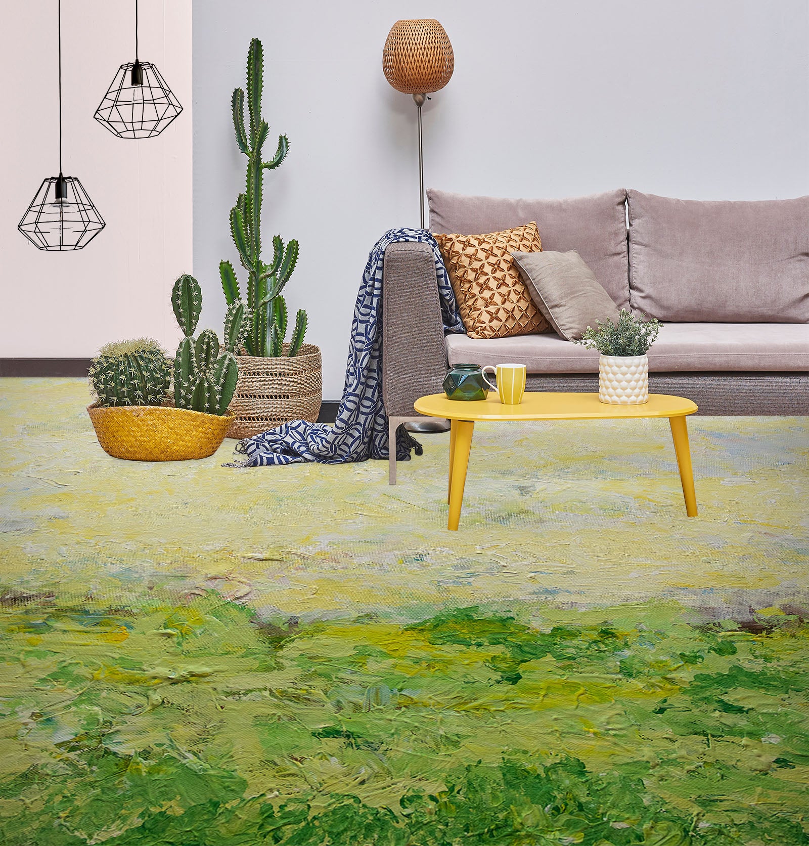 3D Green Paint Grass Pattern 9501 Allan P. Friedlander Floor Mural