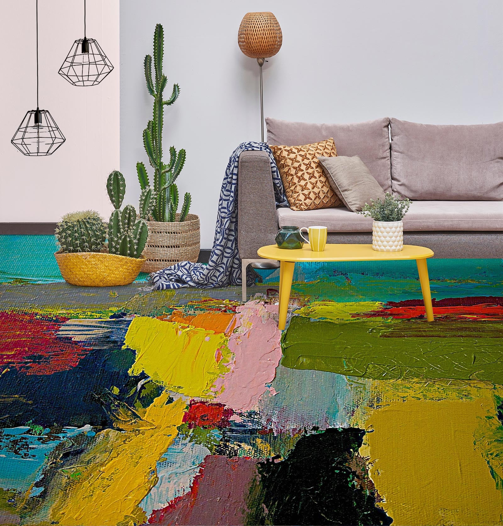 3D Color Pigment Pattern 9625 Allan P. Friedlander Floor Mural