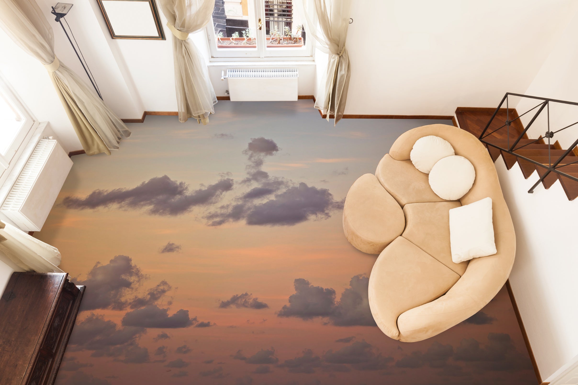 3D Sky Clouds 9841 Assaf Frank Floor Mural